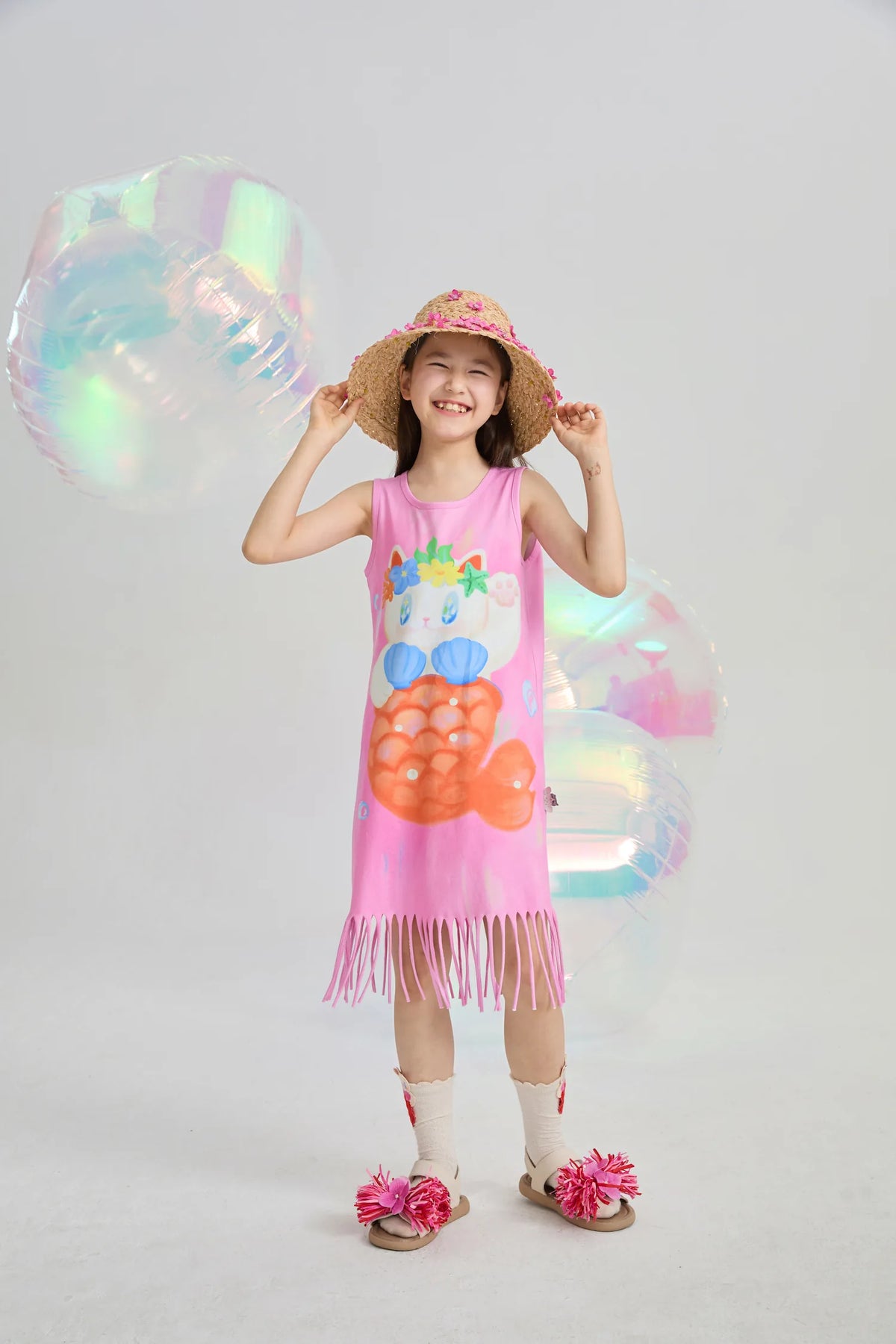 Poco Blush Hawaiian Mermaid Cat Tassel Maxi Skirt