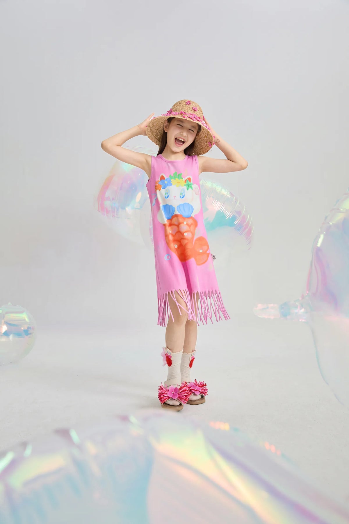 Poco Blush Hawaiian Mermaid Cat Tassel Maxi Skirt