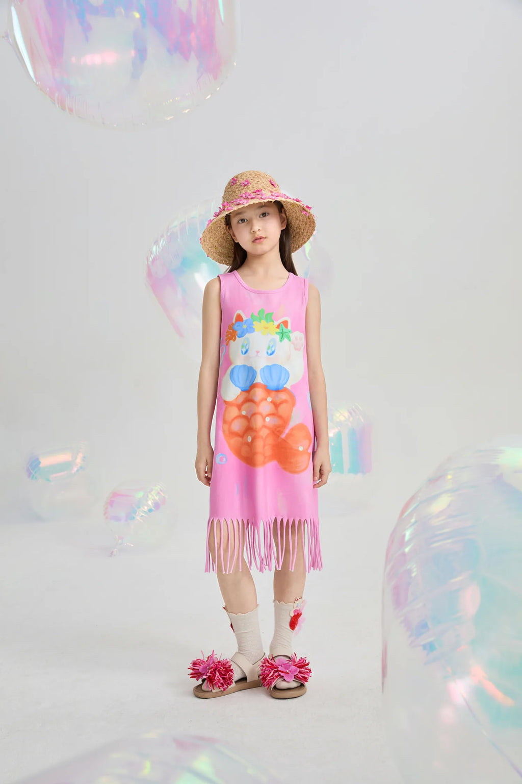 Poco Blush Hawaiian Mermaid Cat Tassel Maxi Skirt