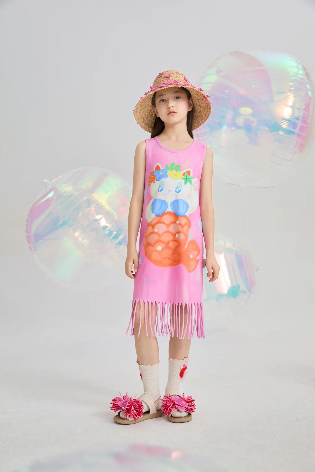 Poco Blush Hawaiian Mermaid Cat Tassel Maxi Skirt