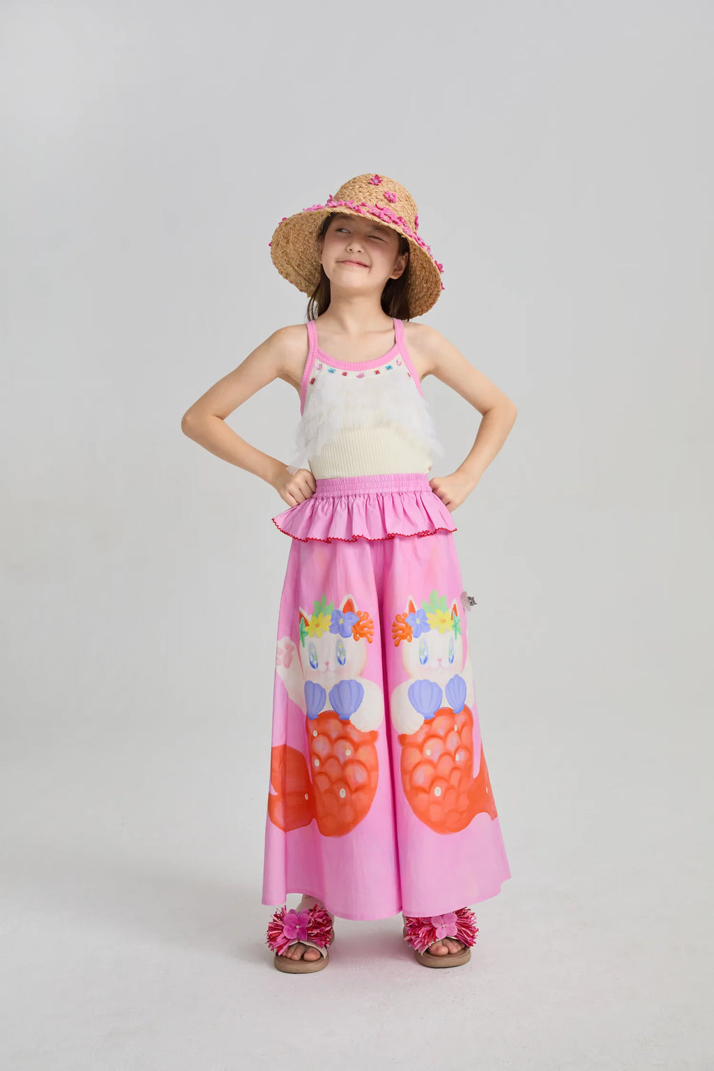 Poco Blush Hawaiian Mermaid Cat Culotte