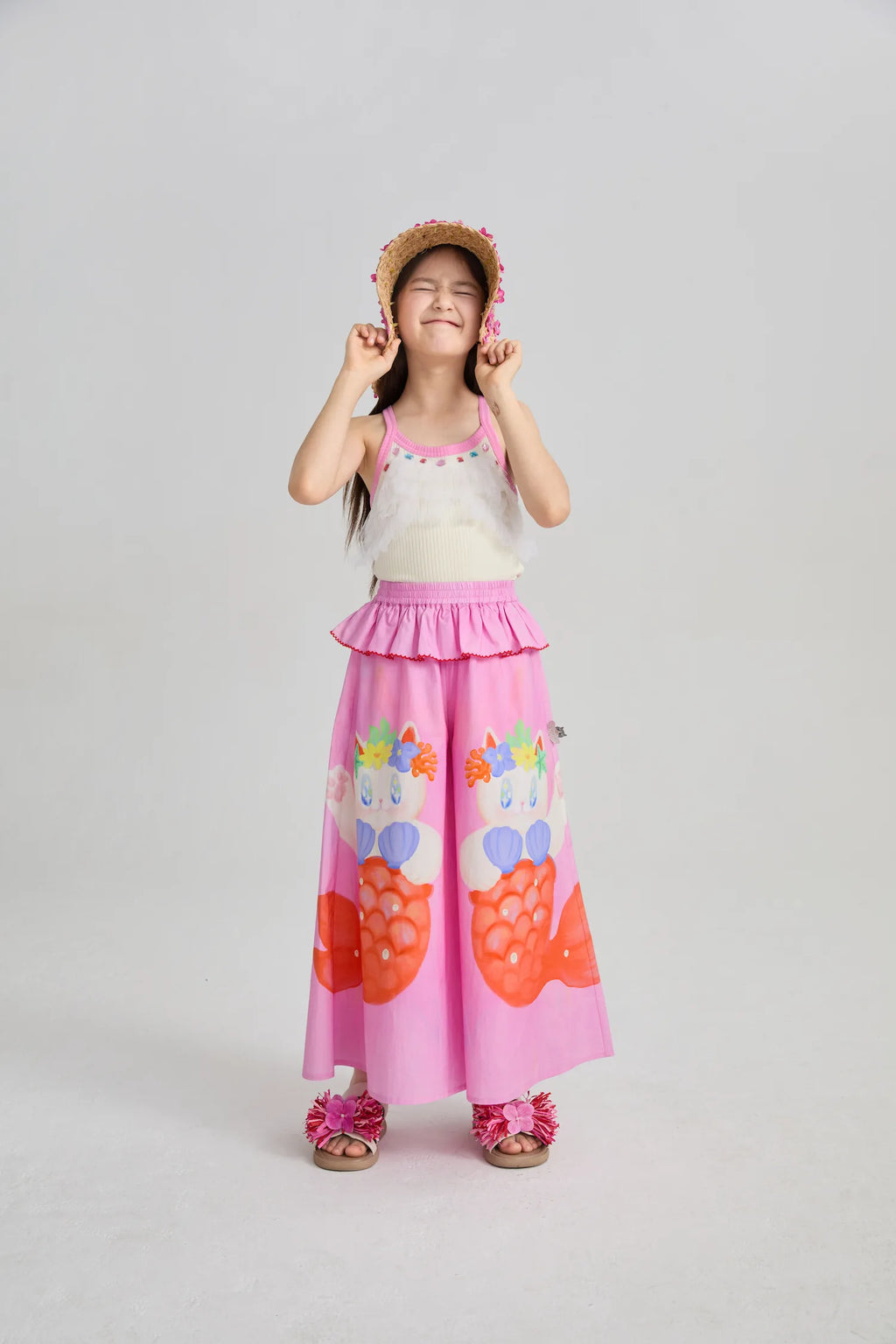 Poco Blush Hawaiian Mermaid Cat Culotte