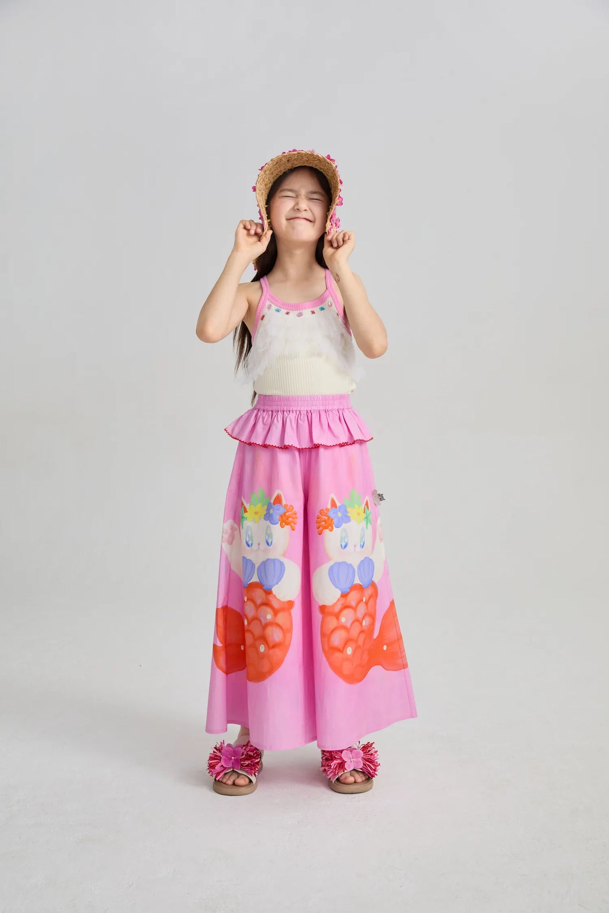 Poco Blush Hawaiian Mermaid Cat Culotte