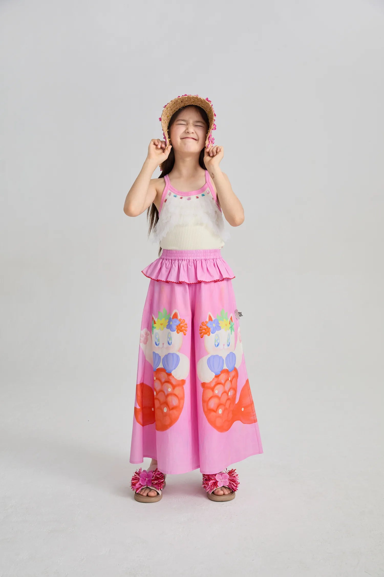 Poco Blush Hawaiian Mermaid Cat Culotte