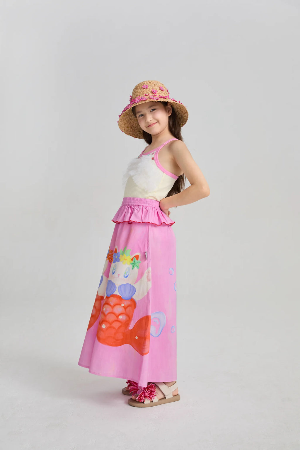 Poco Blush Hawaiian Mermaid Cat Culotte