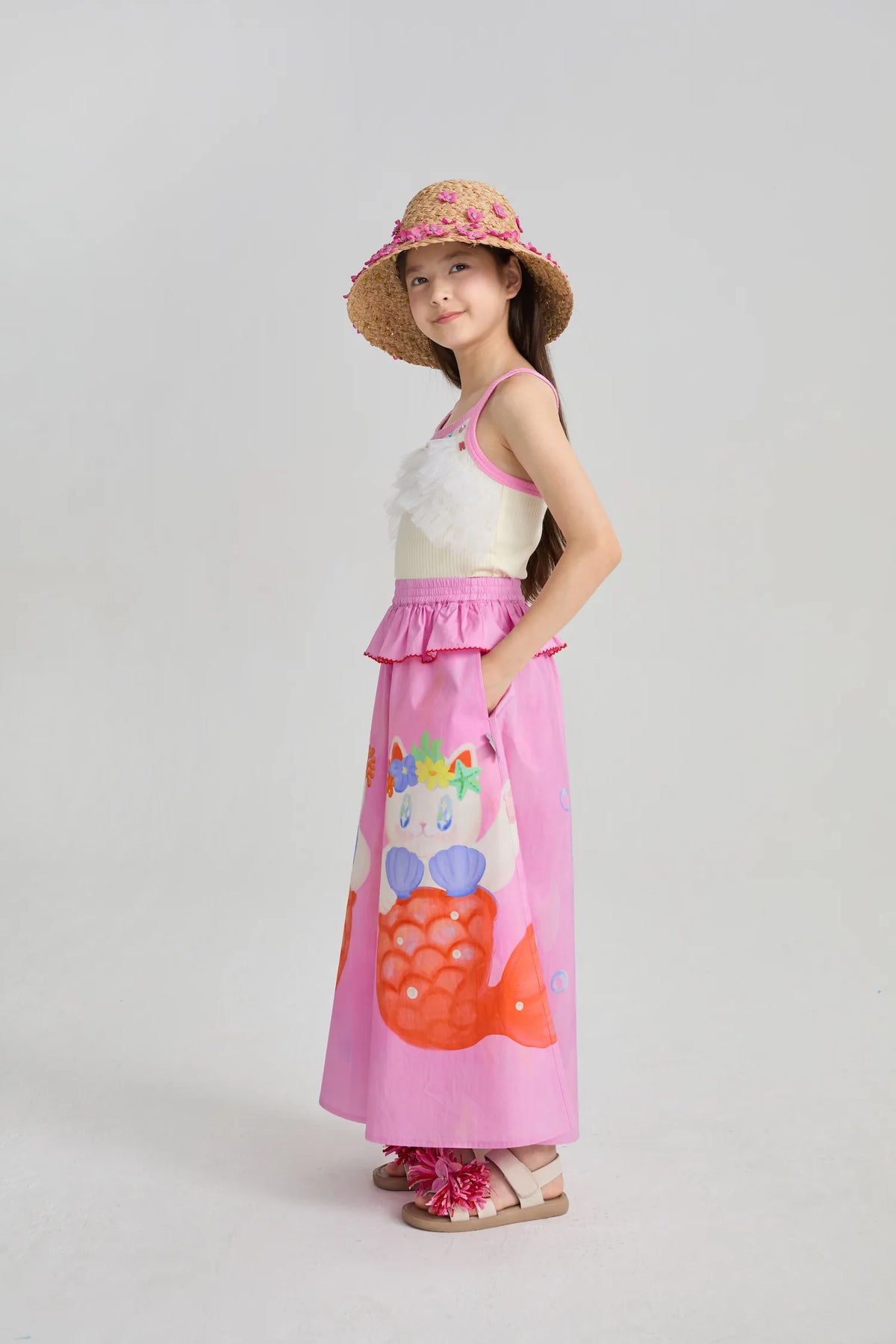 Poco Blush Hawaiian Mermaid Cat Culotte