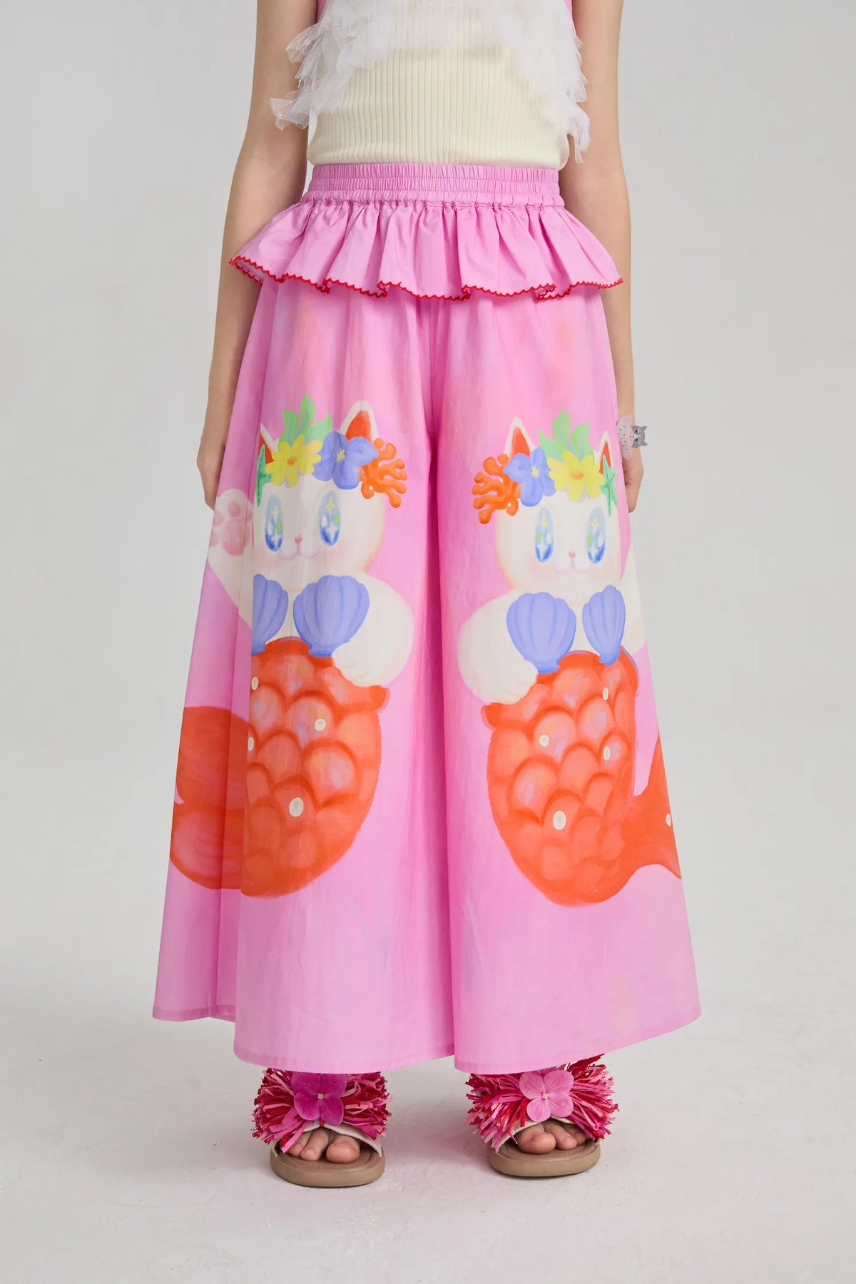 Poco Blush Hawaiian Mermaid Cat Culotte