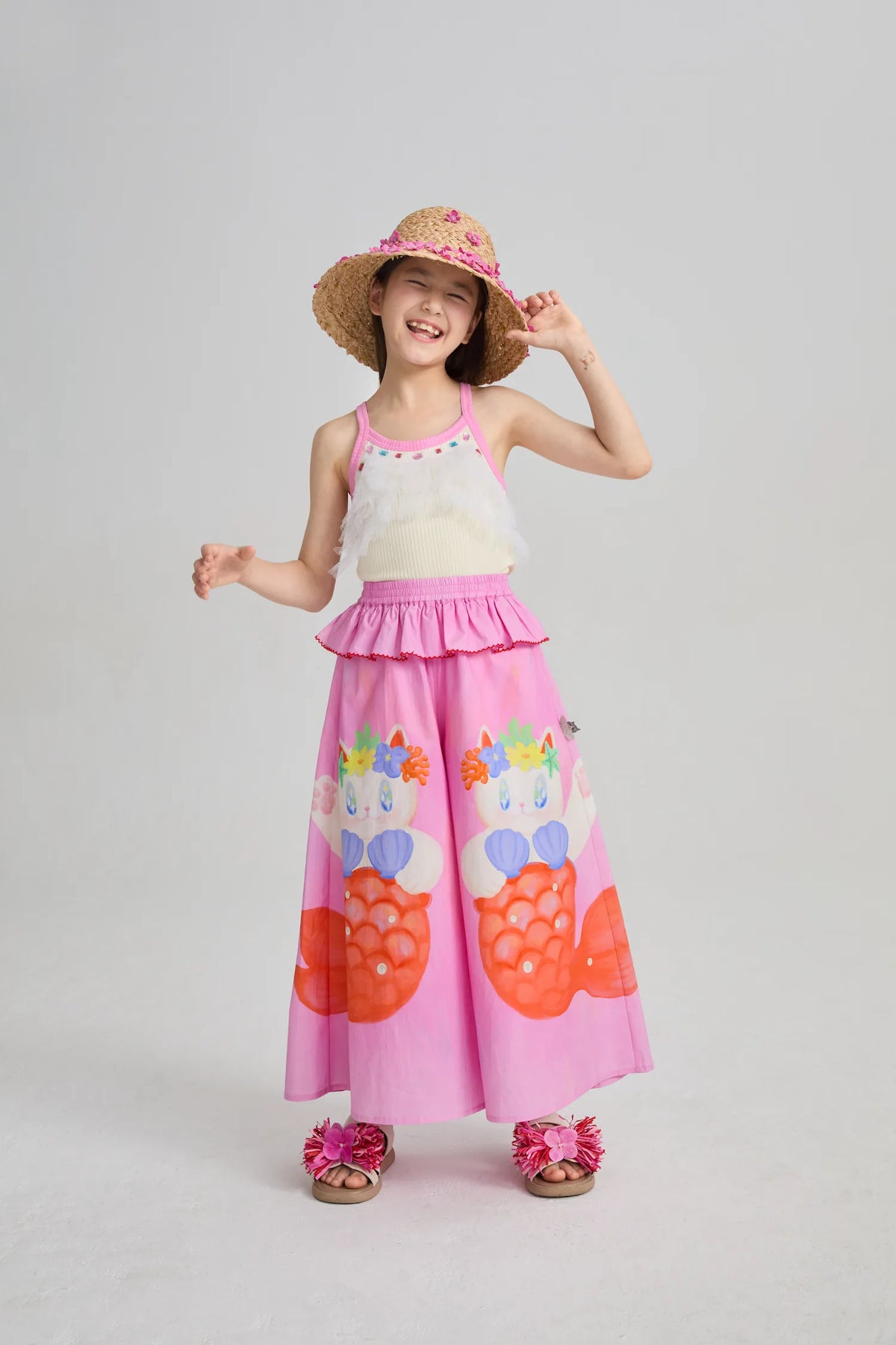 Poco Blush Hawaiian Mermaid Cat Culotte