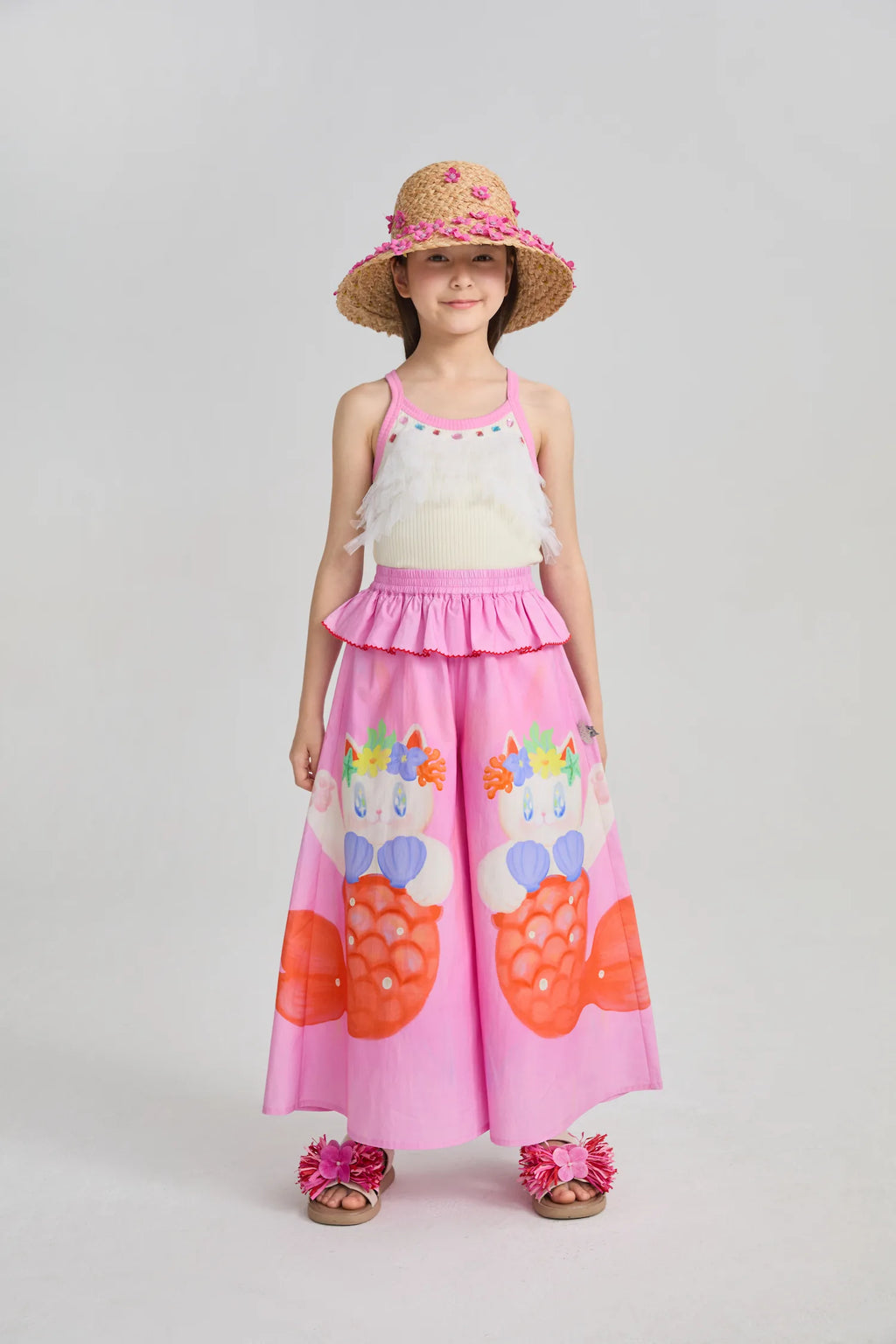 Poco Blush Hawaiian Mermaid Cat Culotte