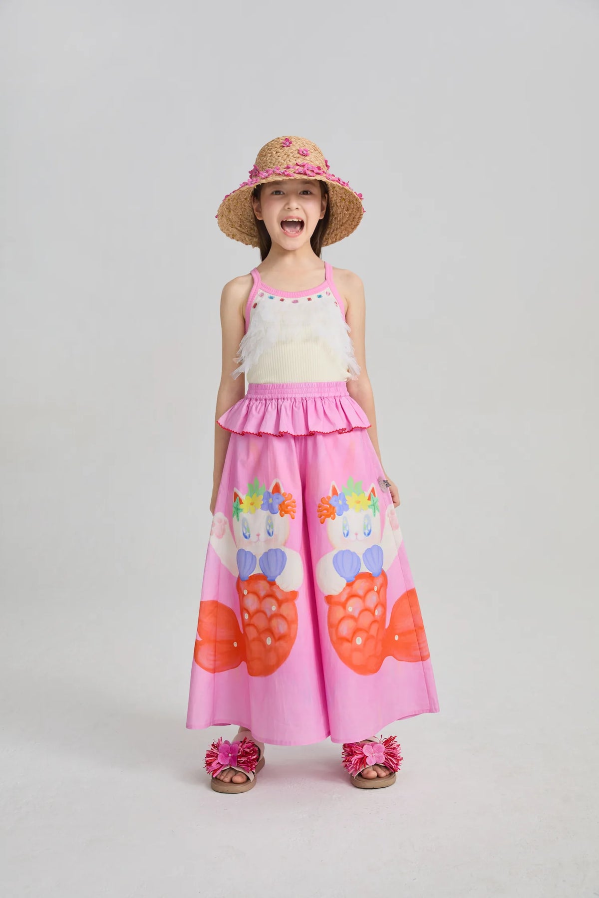 Poco Blush Hawaiian Mermaid Cat Culotte
