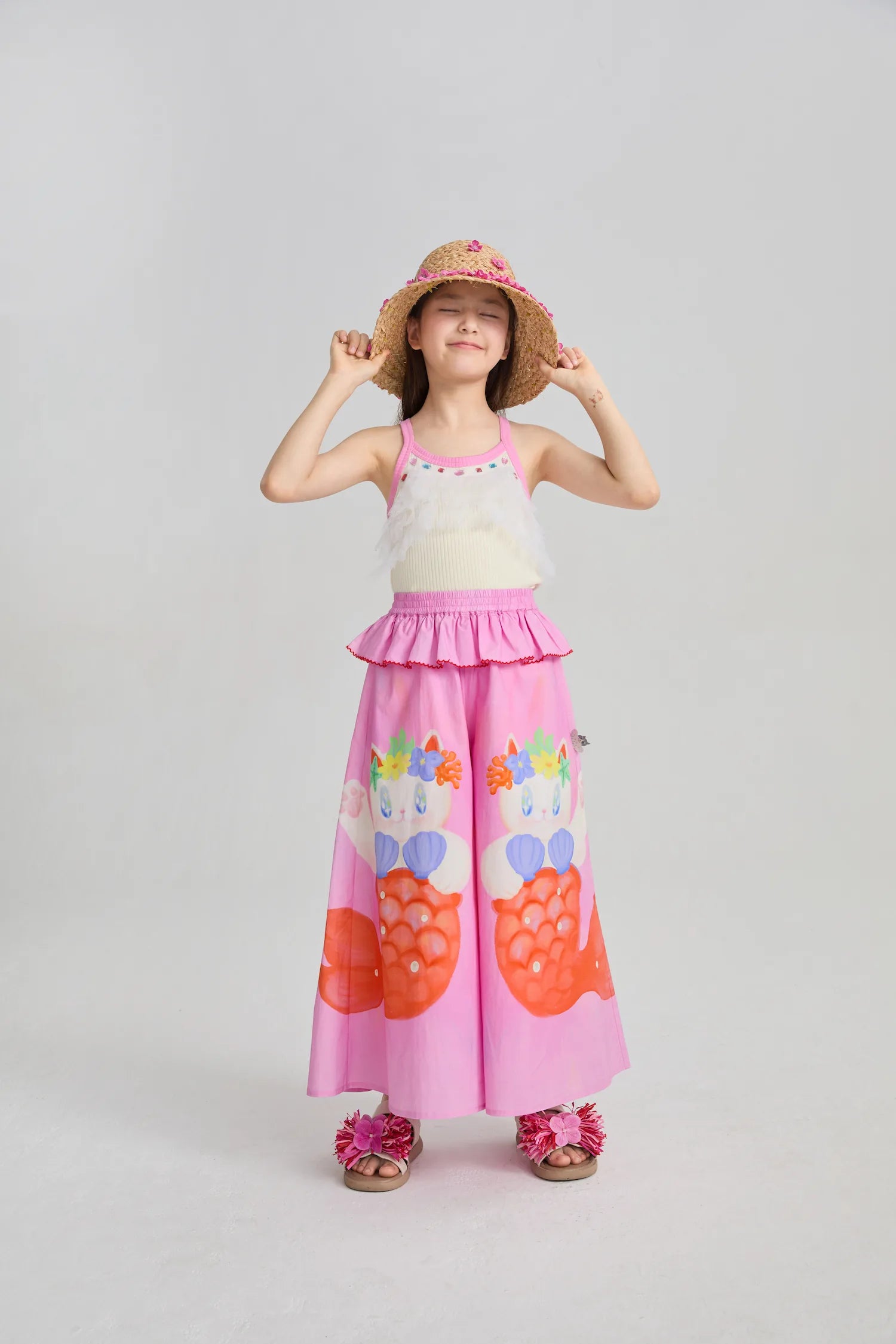 Poco Blush Hawaiian Mermaid Cat Culotte