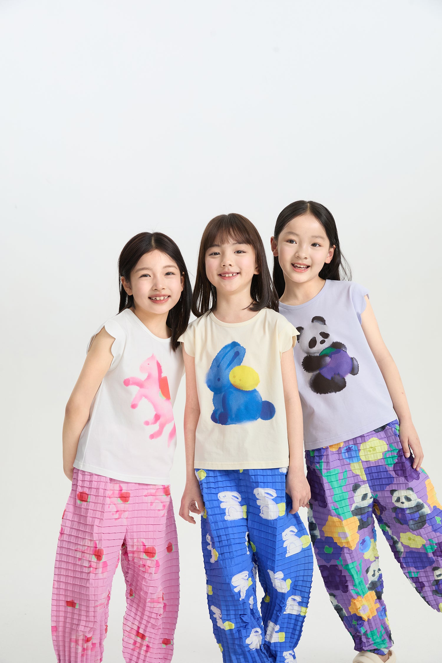 Poco Blush Ink-Wash Animals flutter sleeve tee editorial image