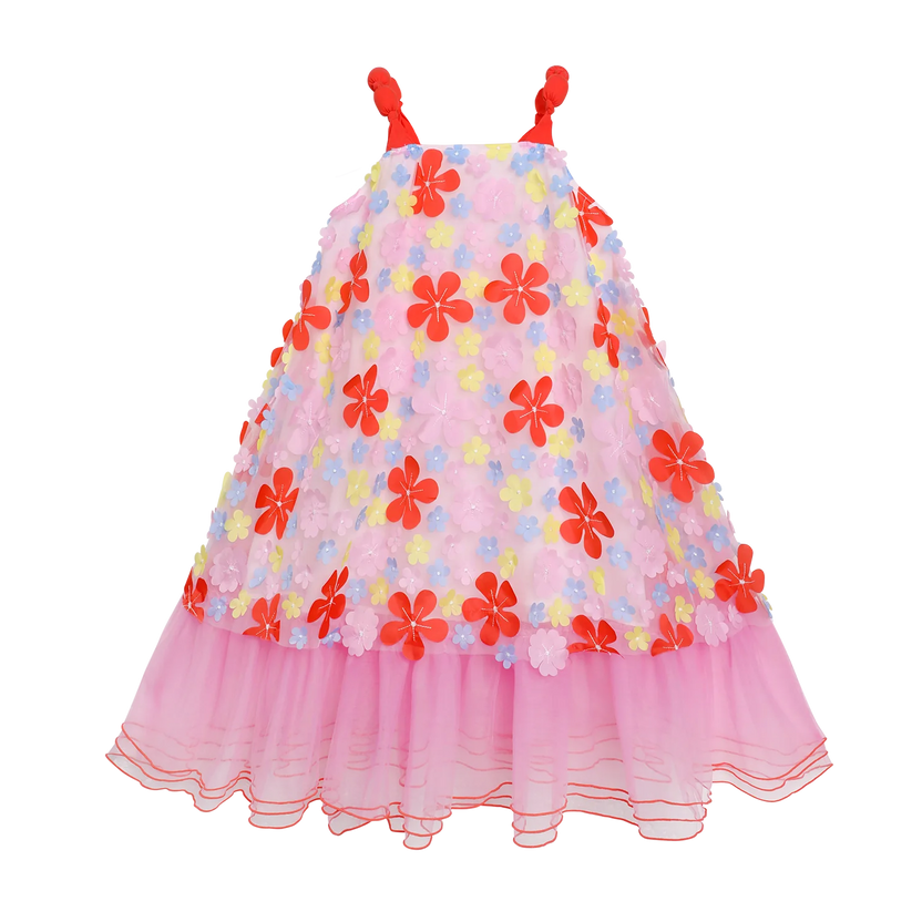 Tropical Bloom Embroidered Mesh Dress by Poco Blush