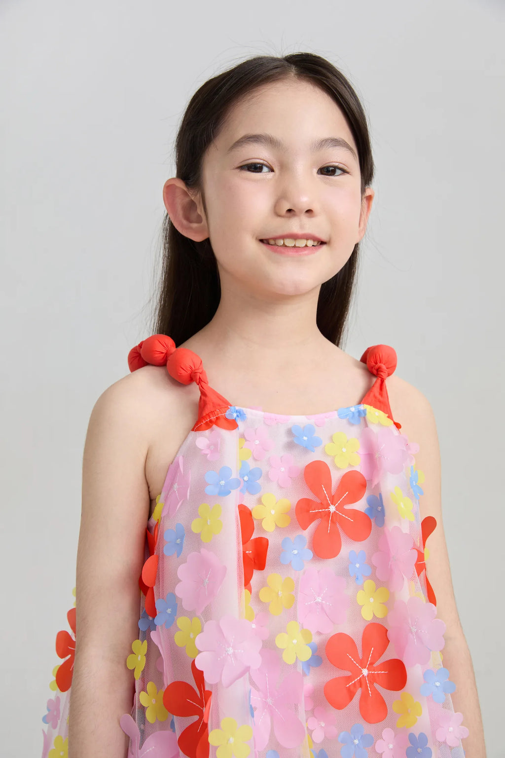 Poco Blush Tropical Bloom Embroidered Mesh Dress