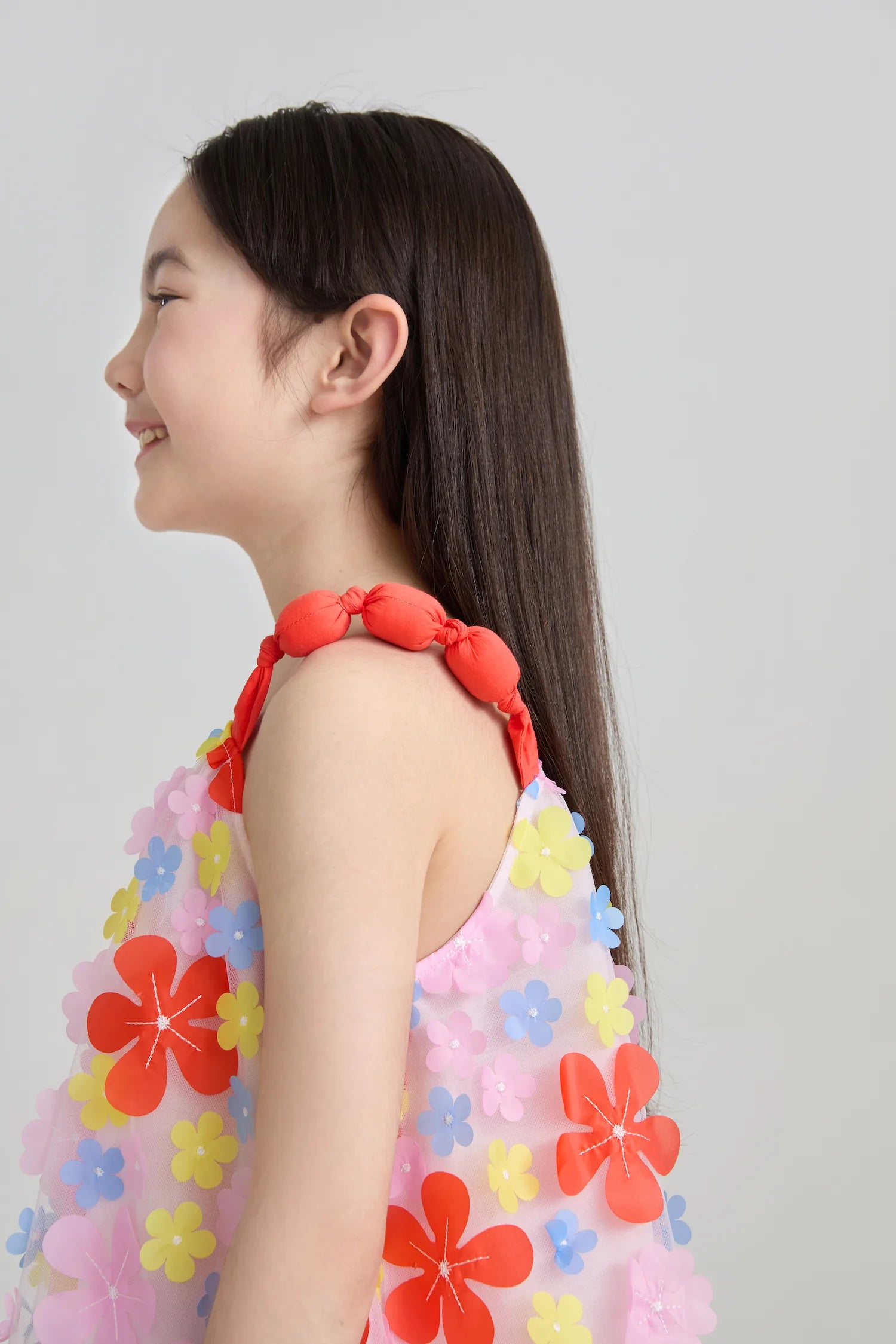 Poco Blush Tropical Bloom Embroidered Mesh Dress