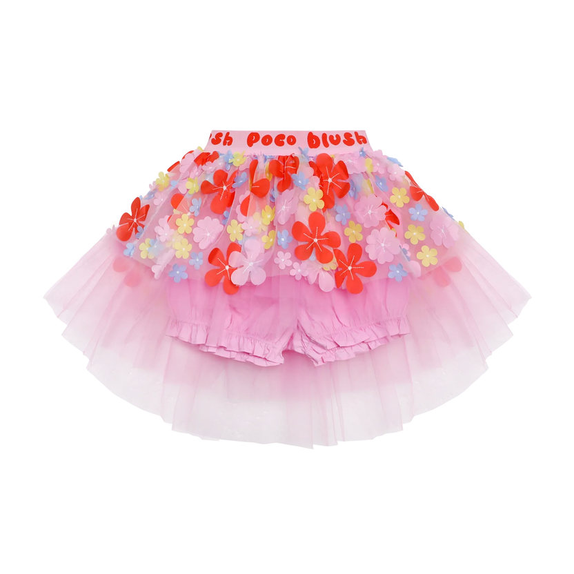 Tropical Flower Mesh Skort by Poco Blush