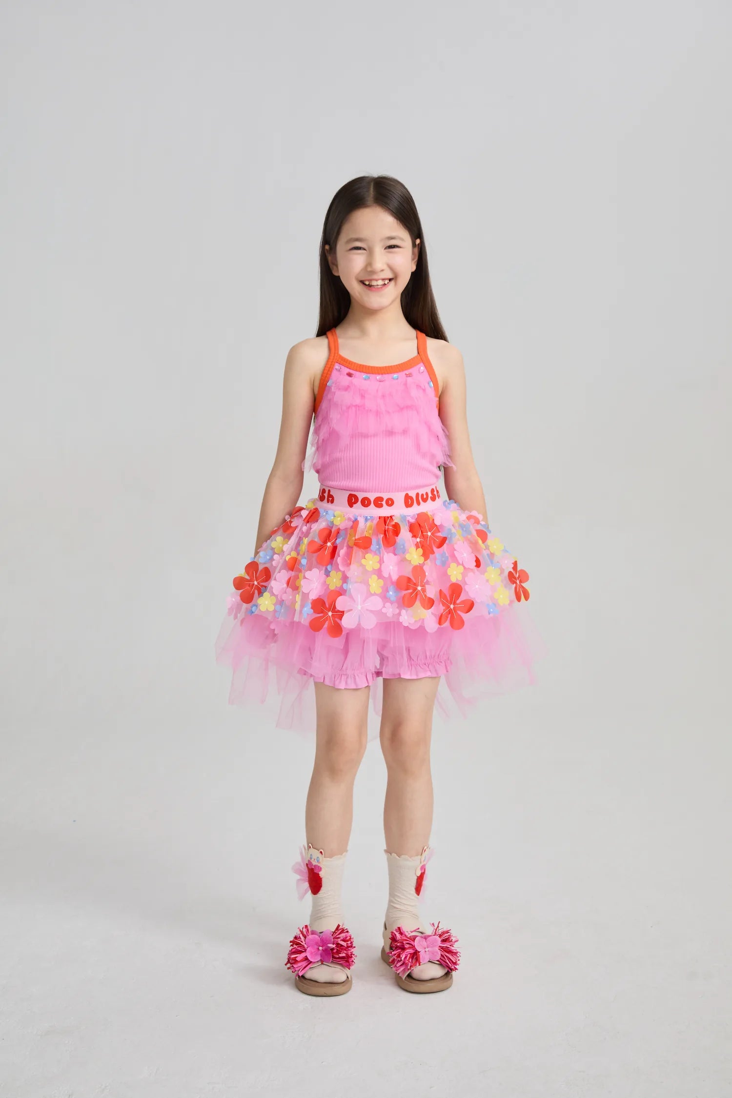 Poco Blush Tropical Flower Mesh Skort