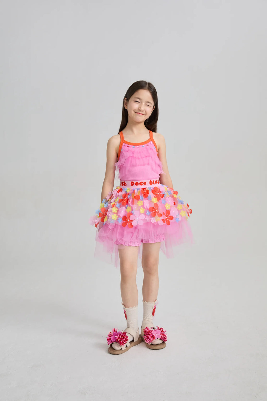 Poco Blush Tropical Flower Mesh Skort