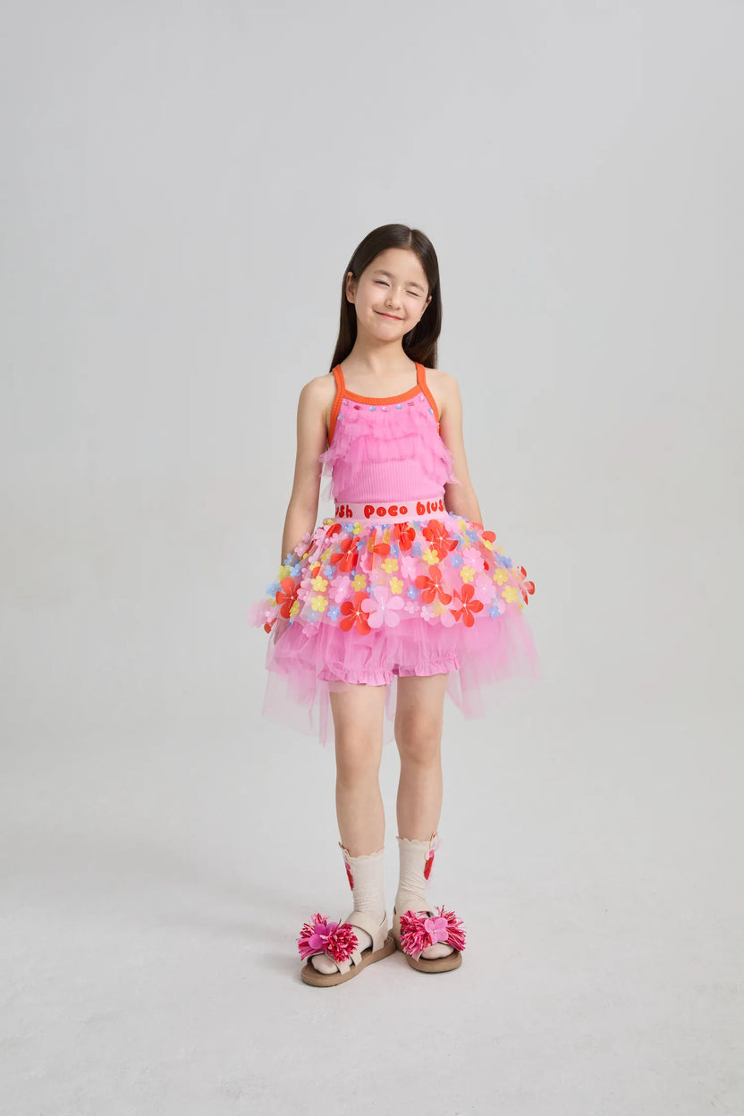 Tropical Flower Mesh Skort by Poco Blush, image 11