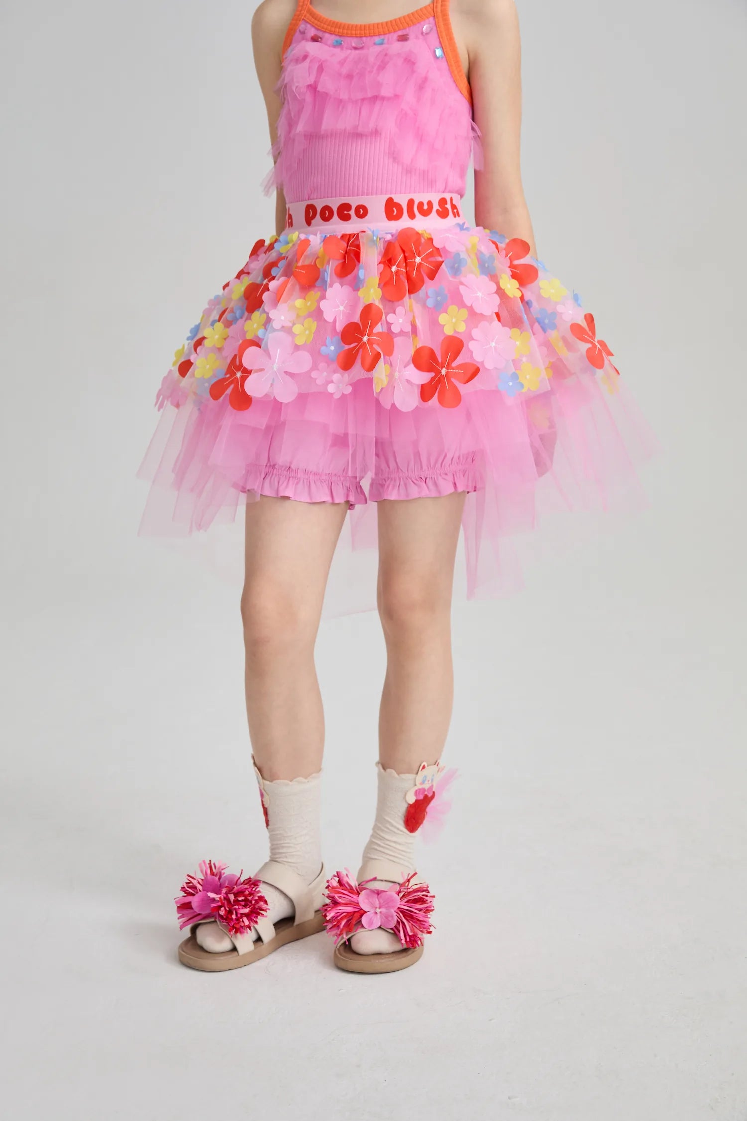 Poco Blush Tropical Flower Mesh Skort