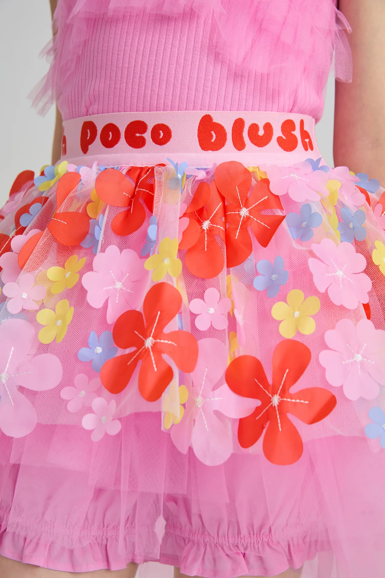 Poco Blush Tropical Flower Mesh Skort