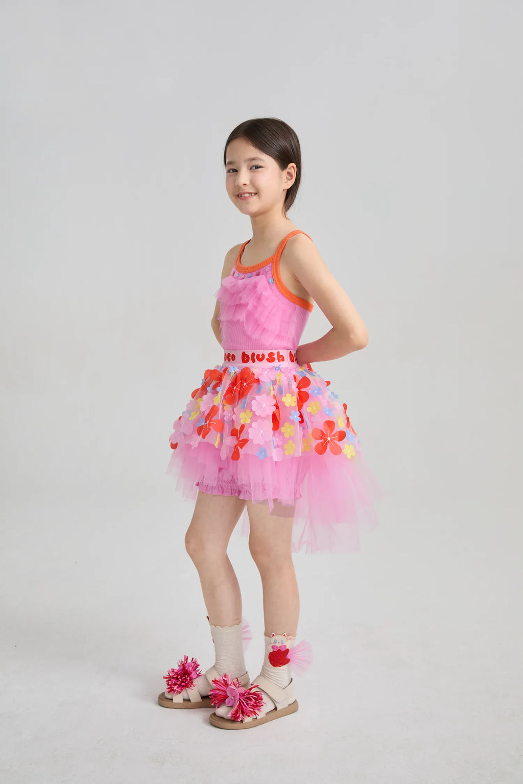 Poco Blush Tropical Flower Mesh Skort