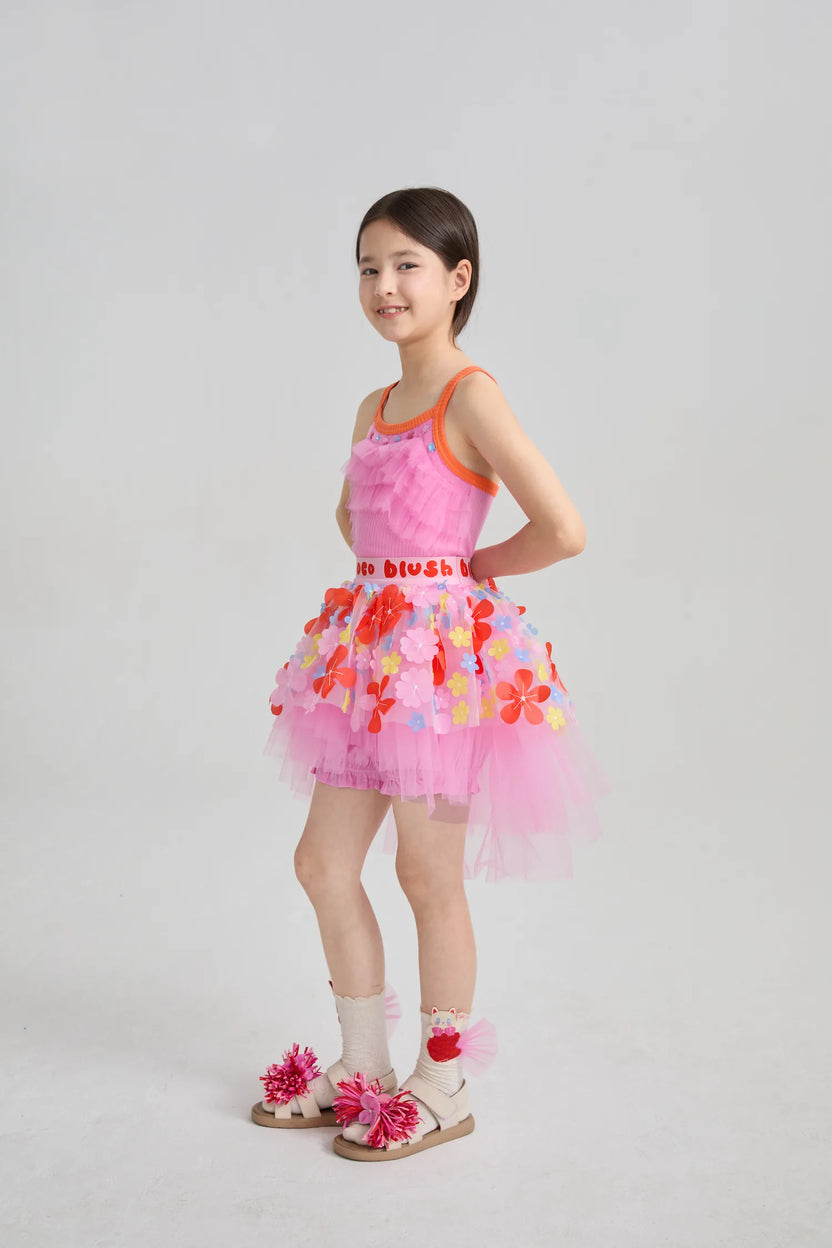 Tropical Flower Mesh Skort by Poco Blush, image 19
