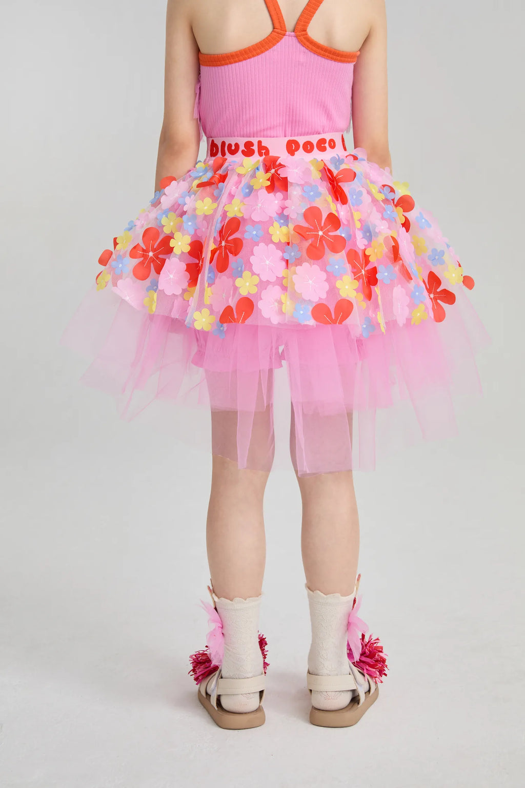 Poco Blush Tropical Flower Mesh Skort