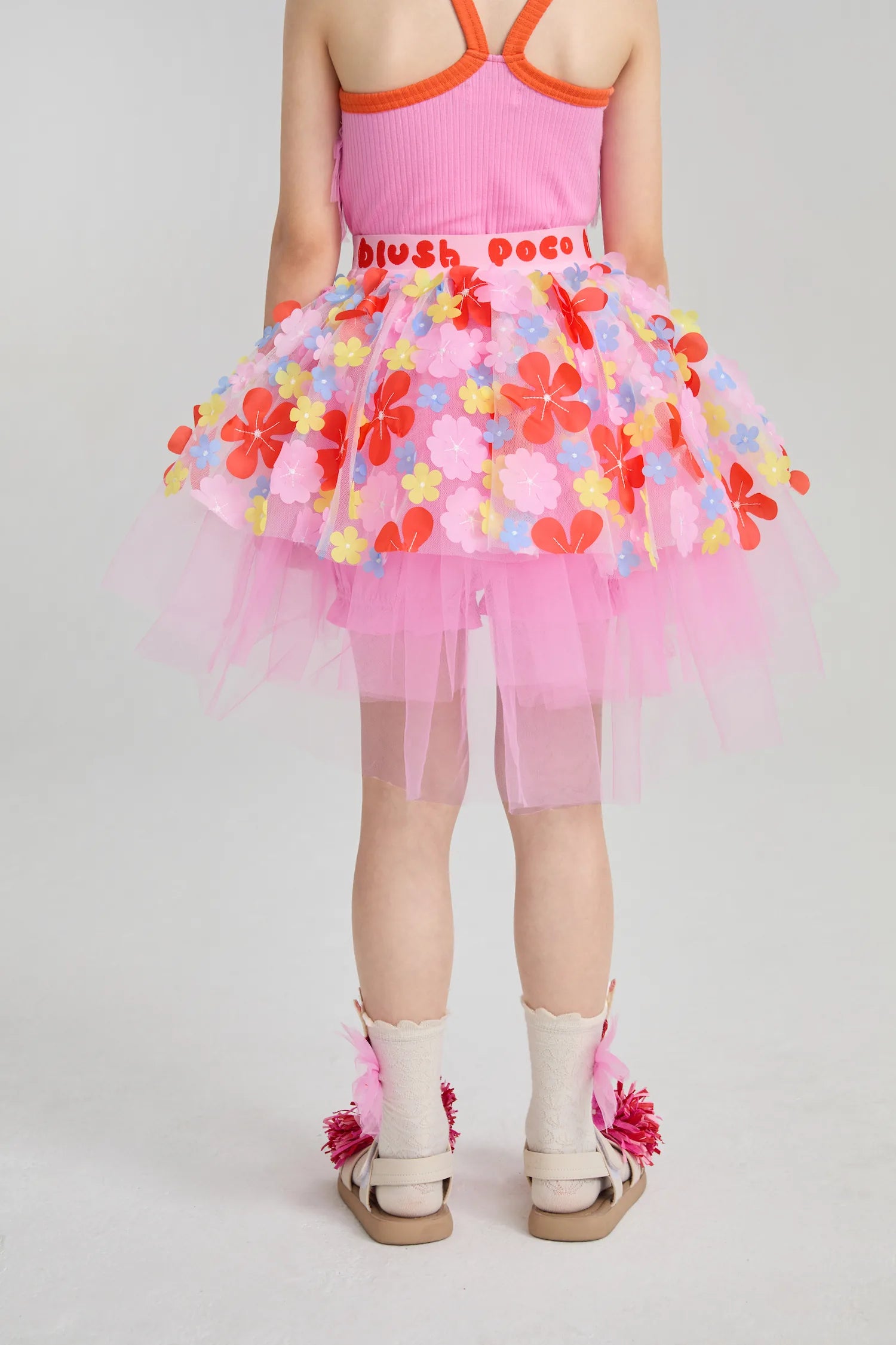 Poco Blush Tropical Flower Mesh Skort