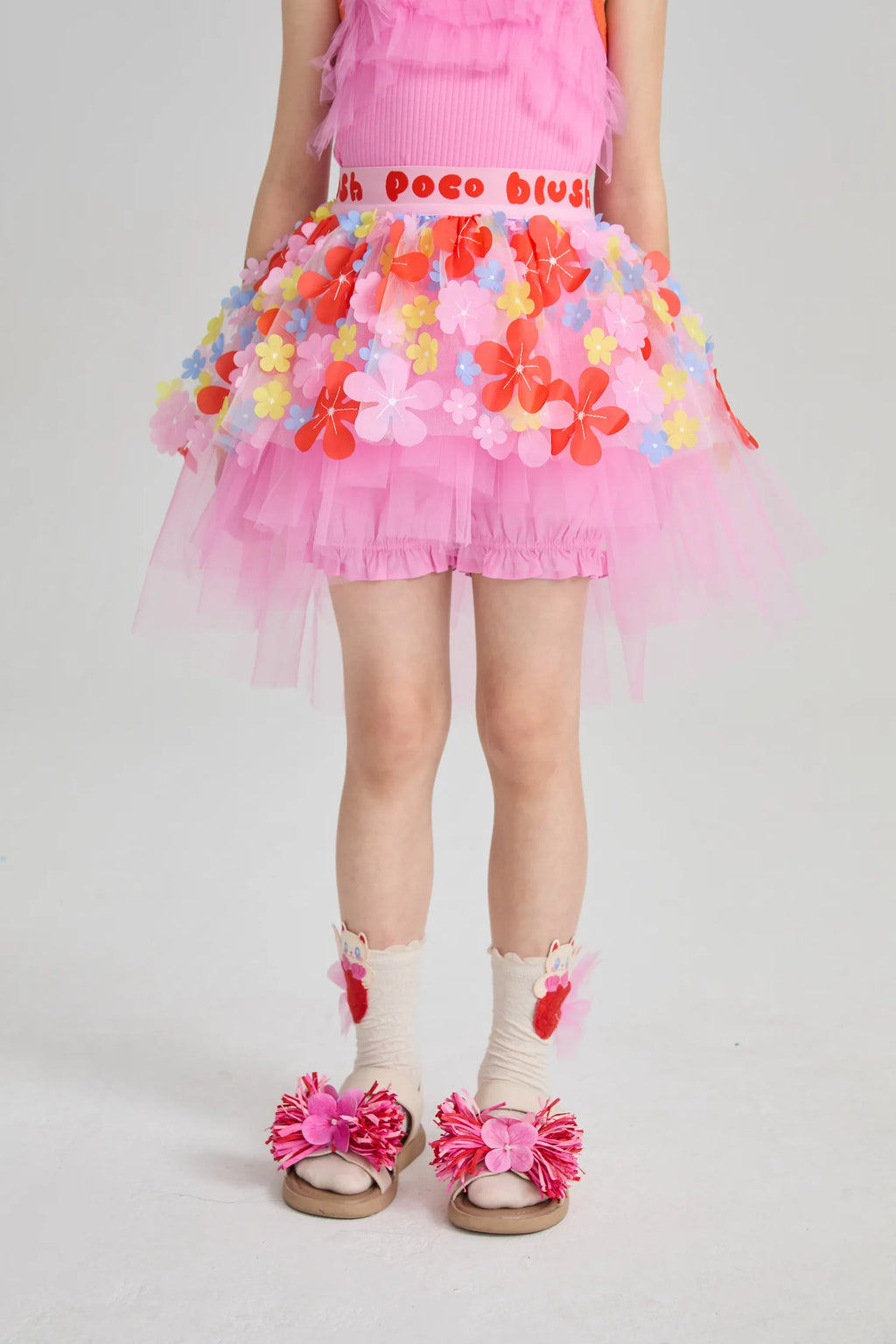 Poco Blush Tropical Flower Mesh Skort