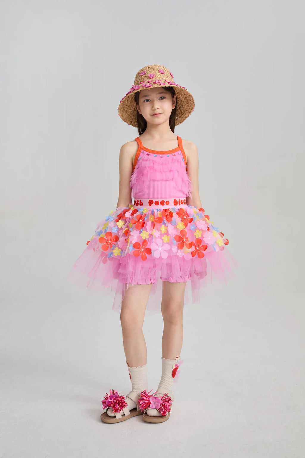 Poco Blush Tropical Flower Mesh Skort