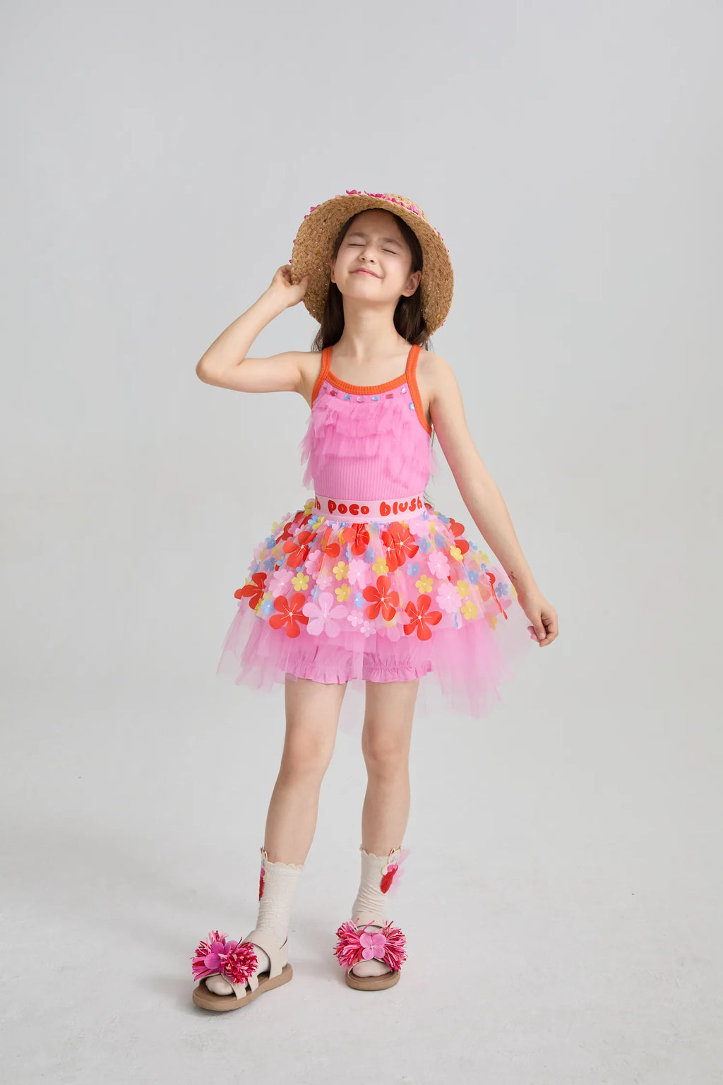 Poco Blush Tropical Flower Mesh Skort