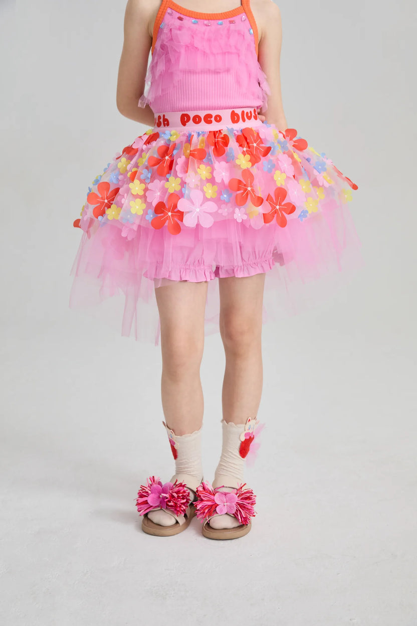 Tropical Flower Mesh Skort by Poco Blush, image 5