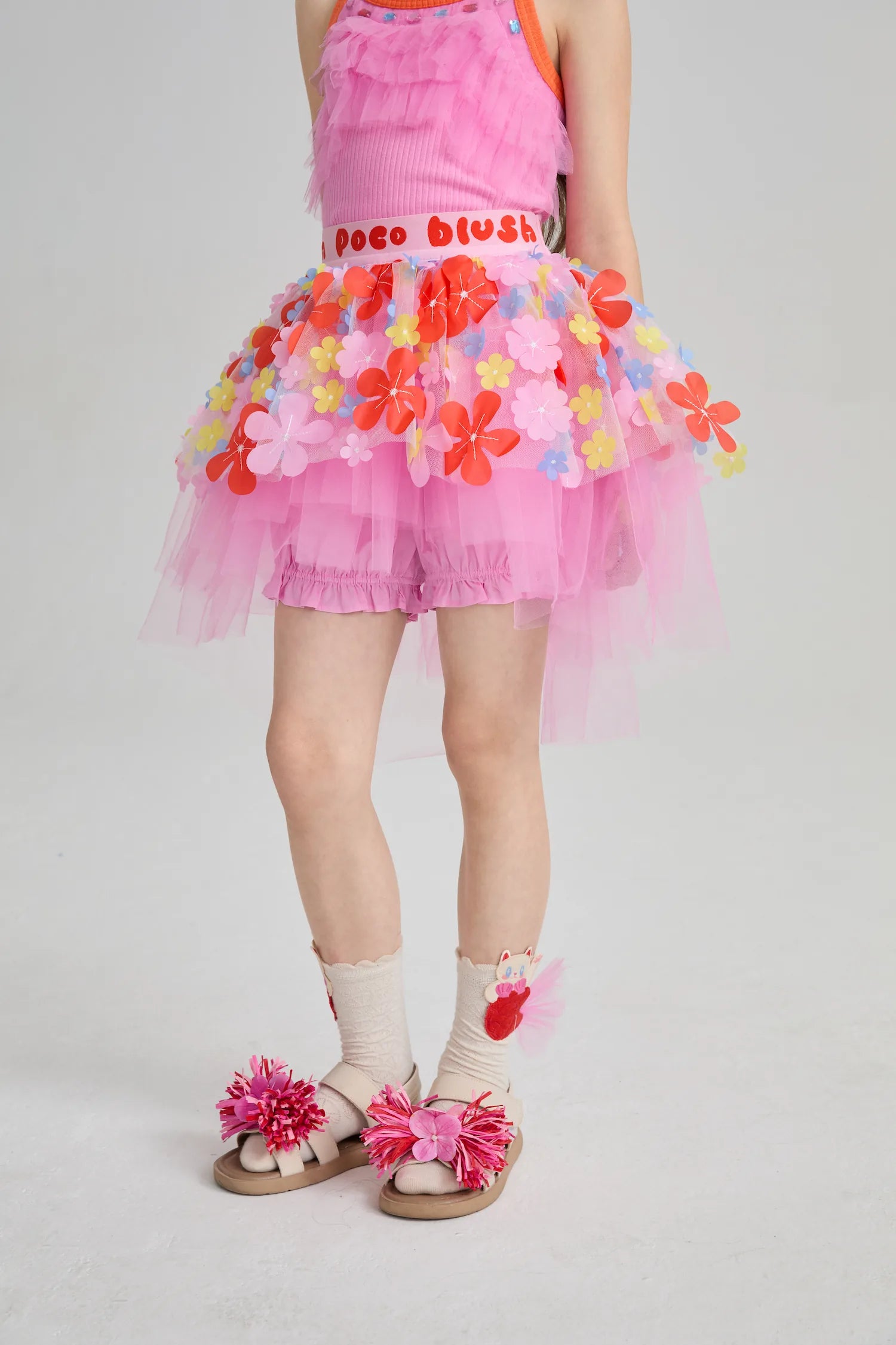 Poco Blush Tropical Flower Mesh Skort