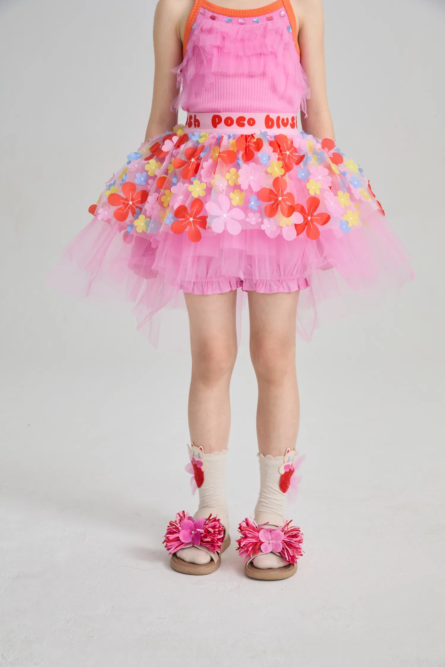 Poco Blush Tropical Flower Mesh Skort