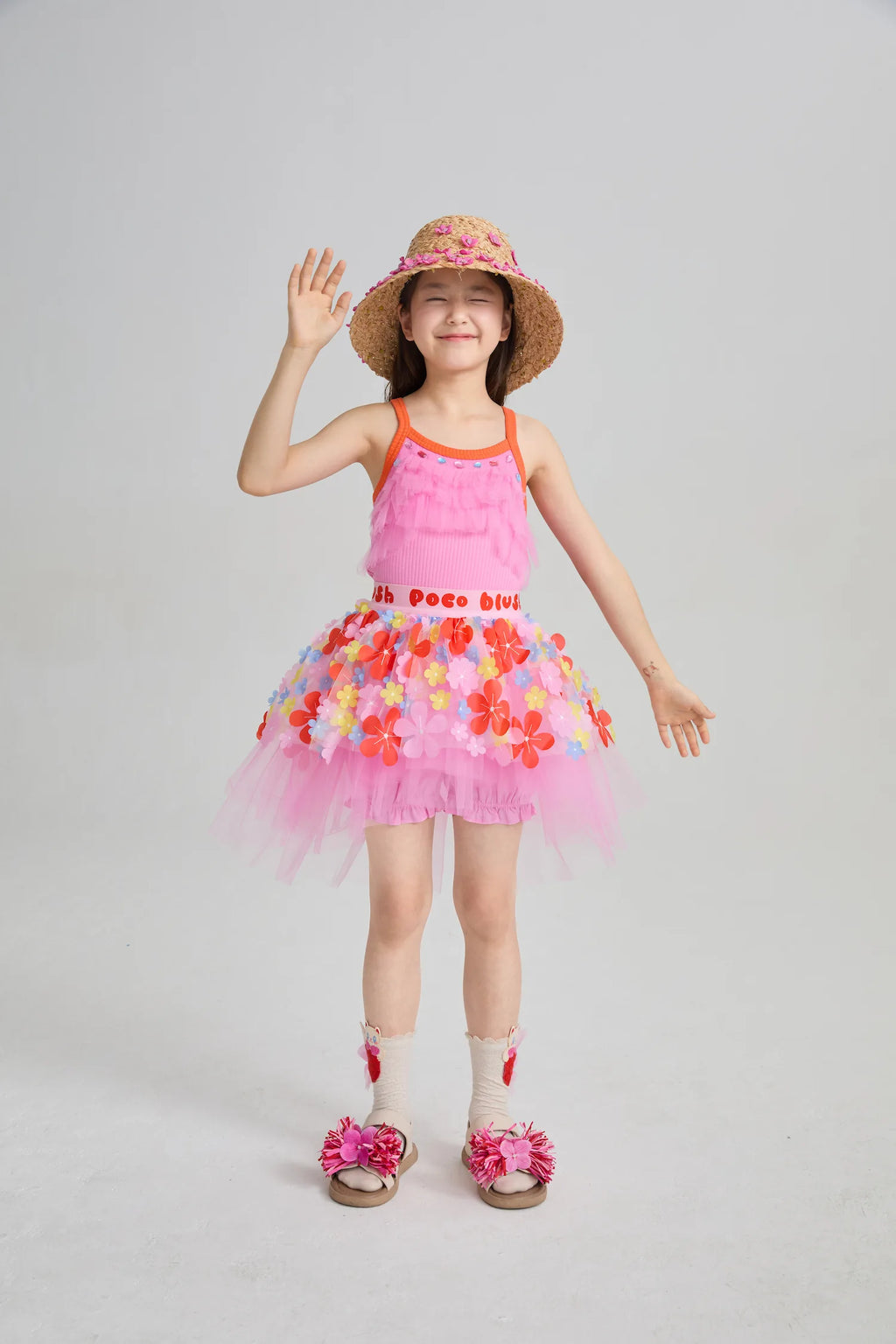 Poco Blush Tropical Flower Mesh Skort