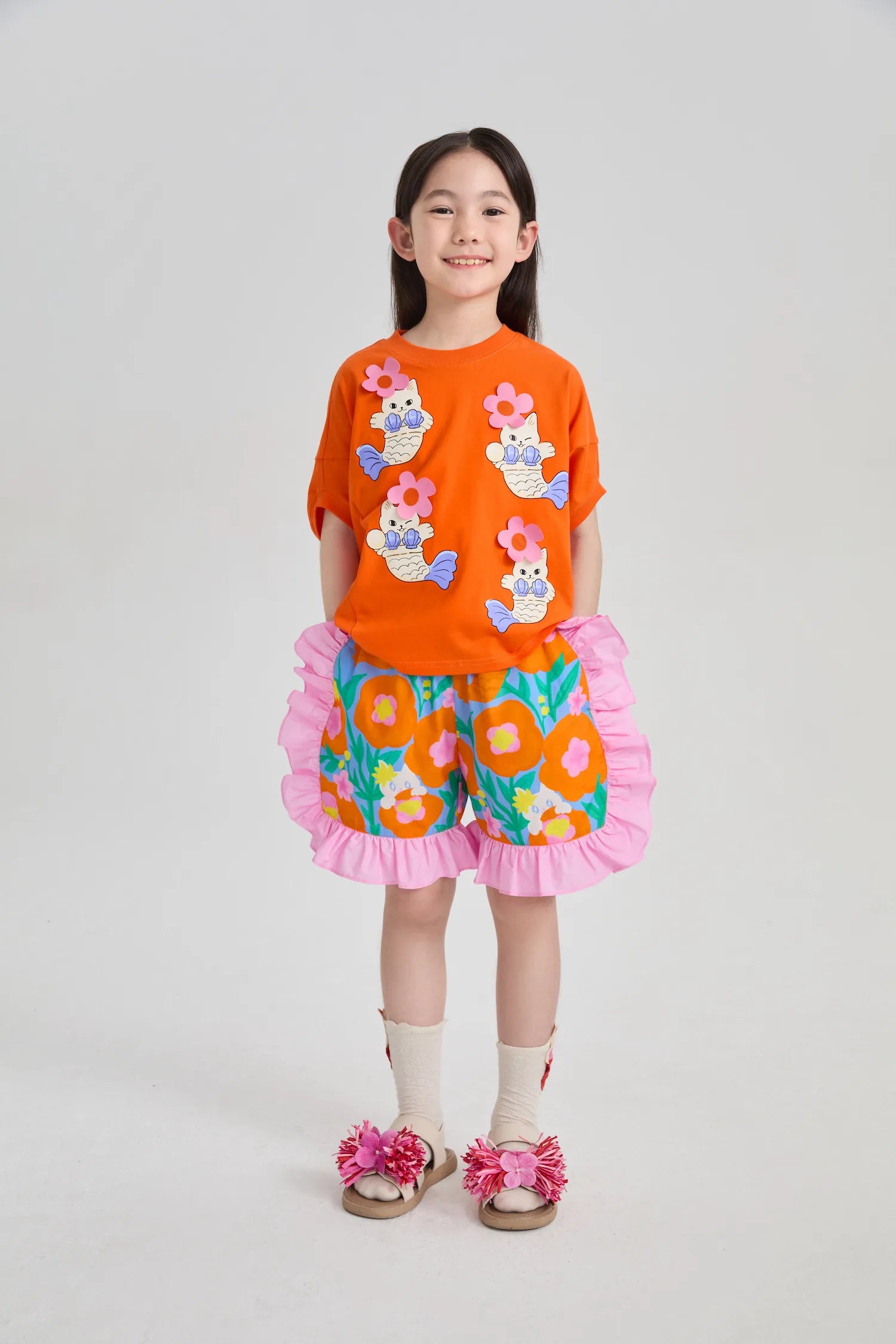 Poco Blush Mer-Cat Bat-Wing Tee