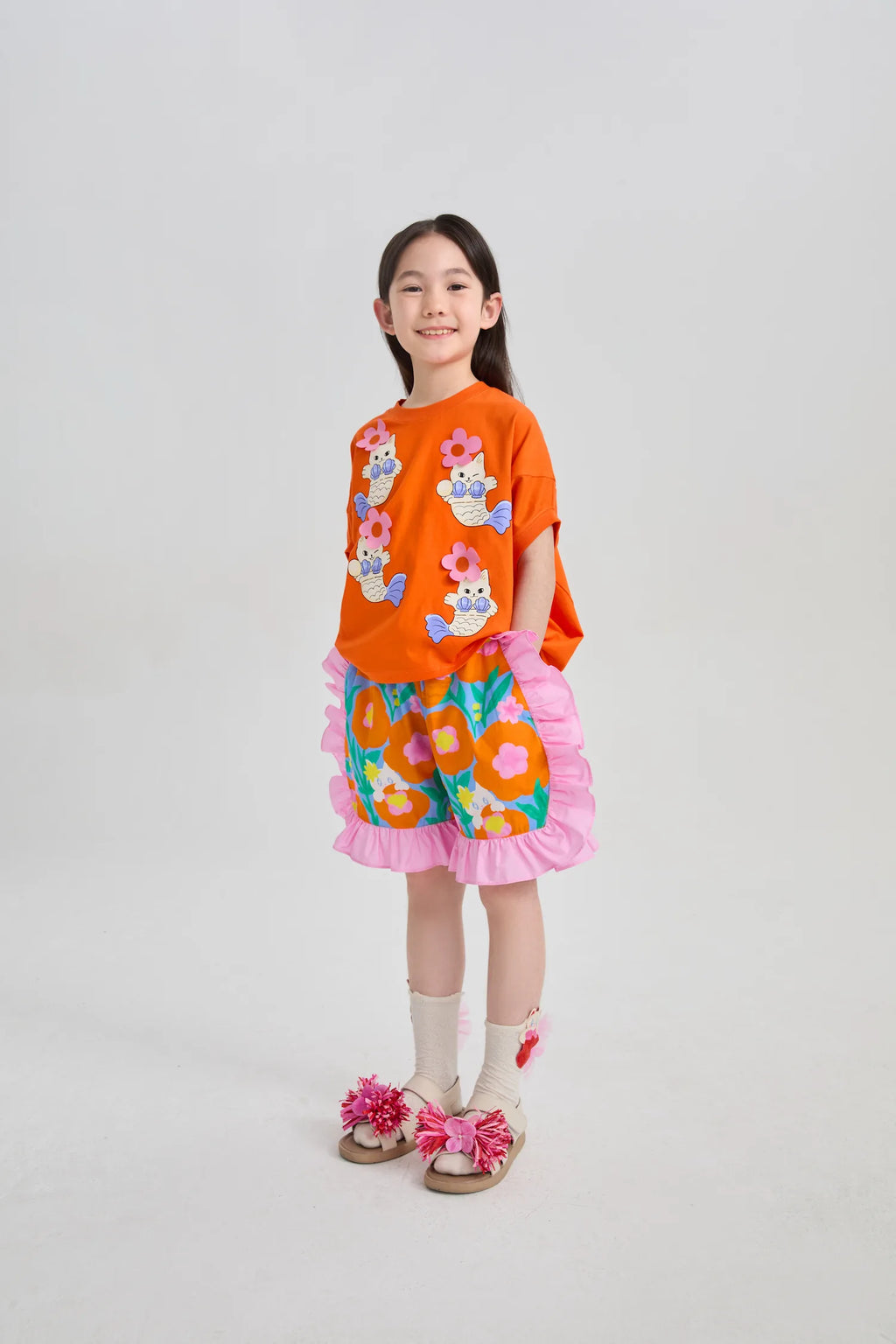 Poco Blush Mer-Cat Bat-Wing Tee