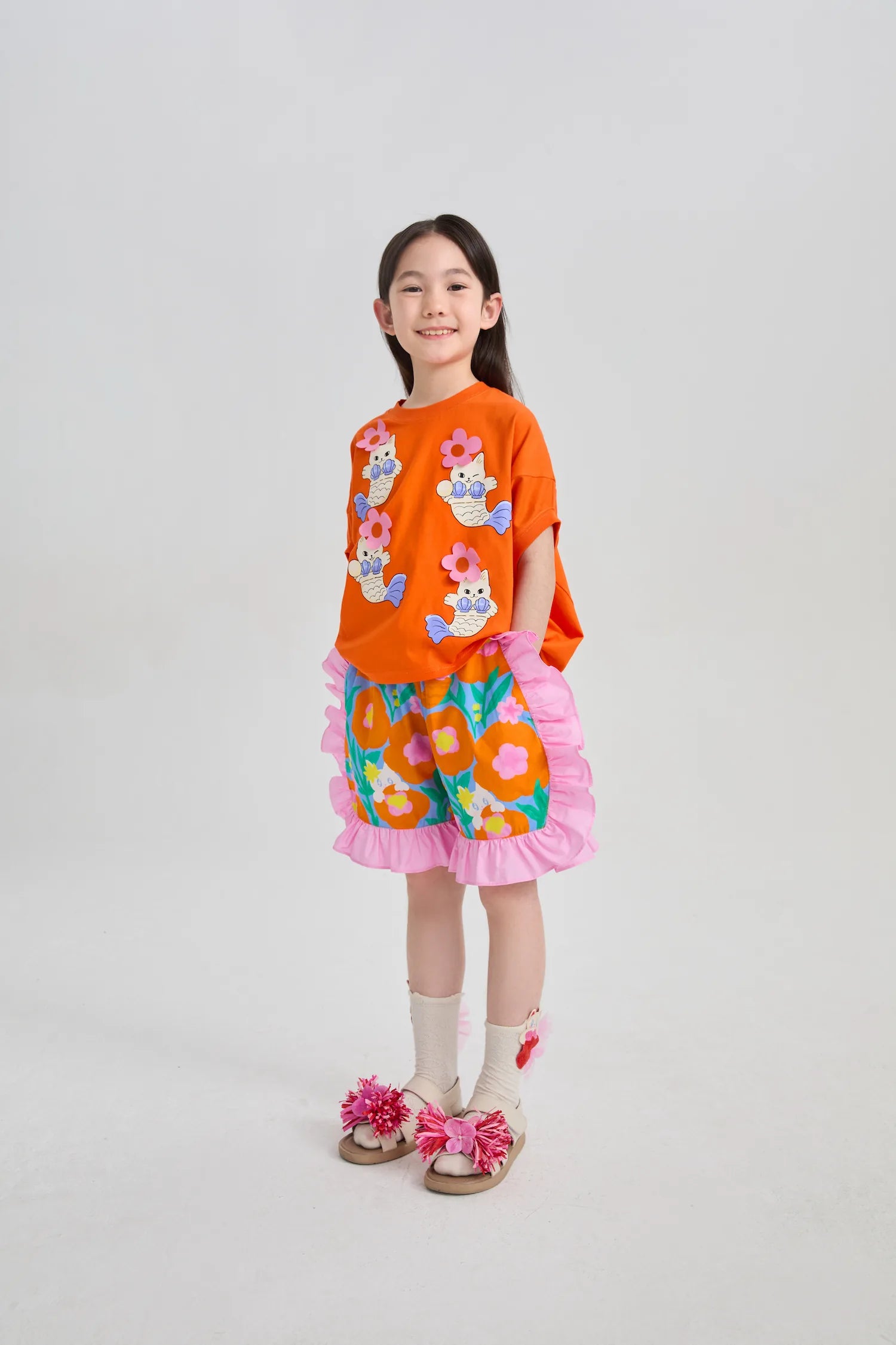 Poco Blush Mer-Cat Bat-Wing Tee