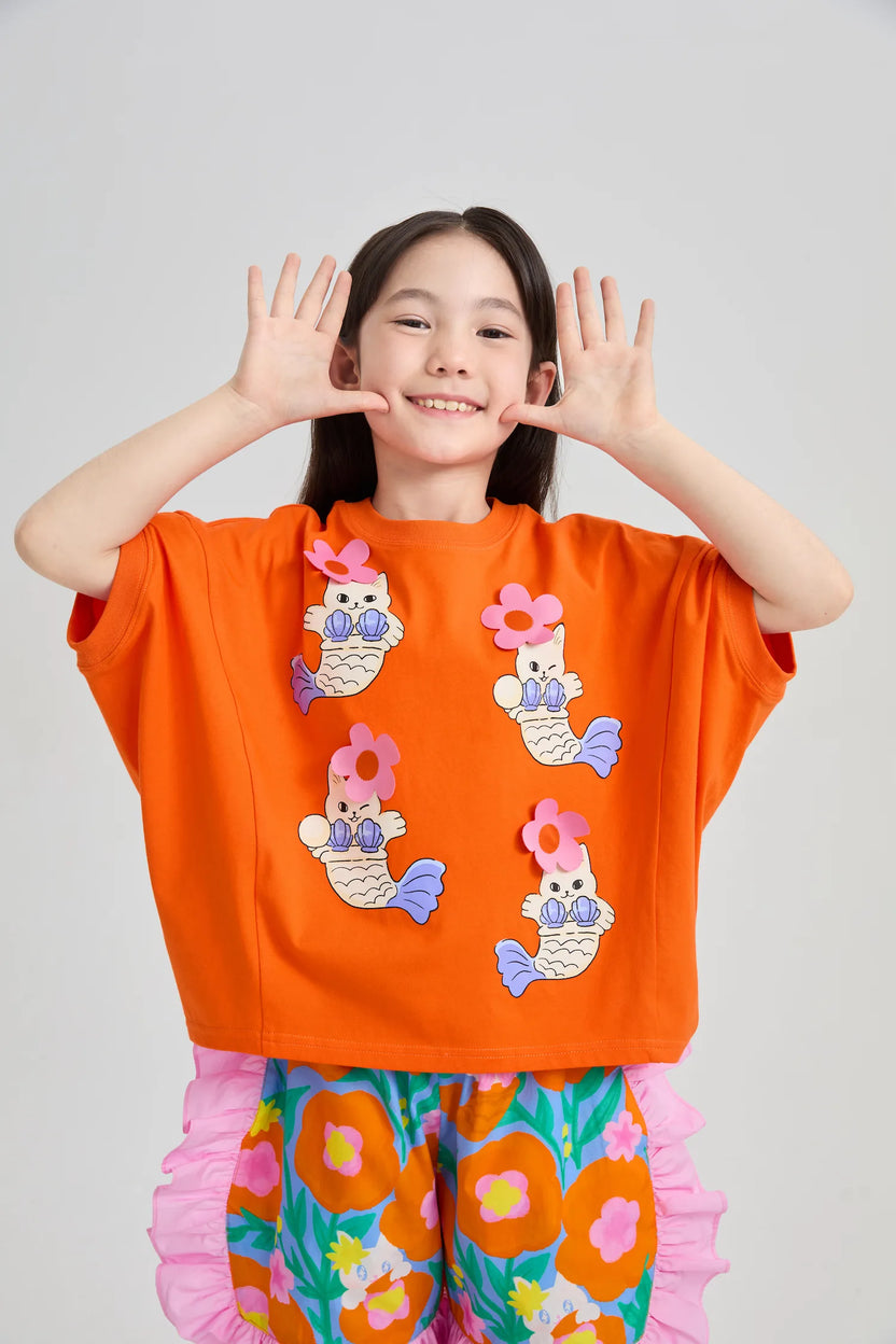 Mer-Cat Bat-Wing Tee by Poco Blush, image 3
