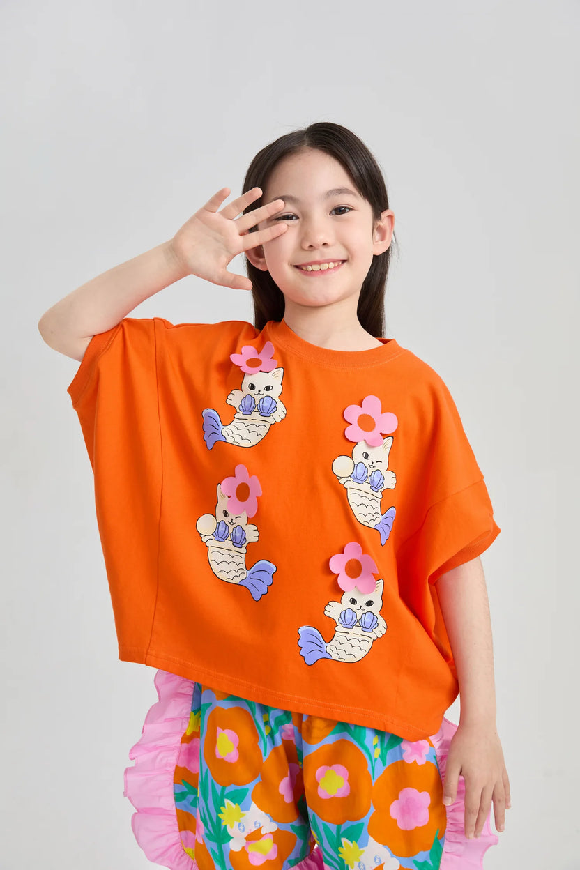 Mer-Cat Bat-Wing Tee by Poco Blush, image 2