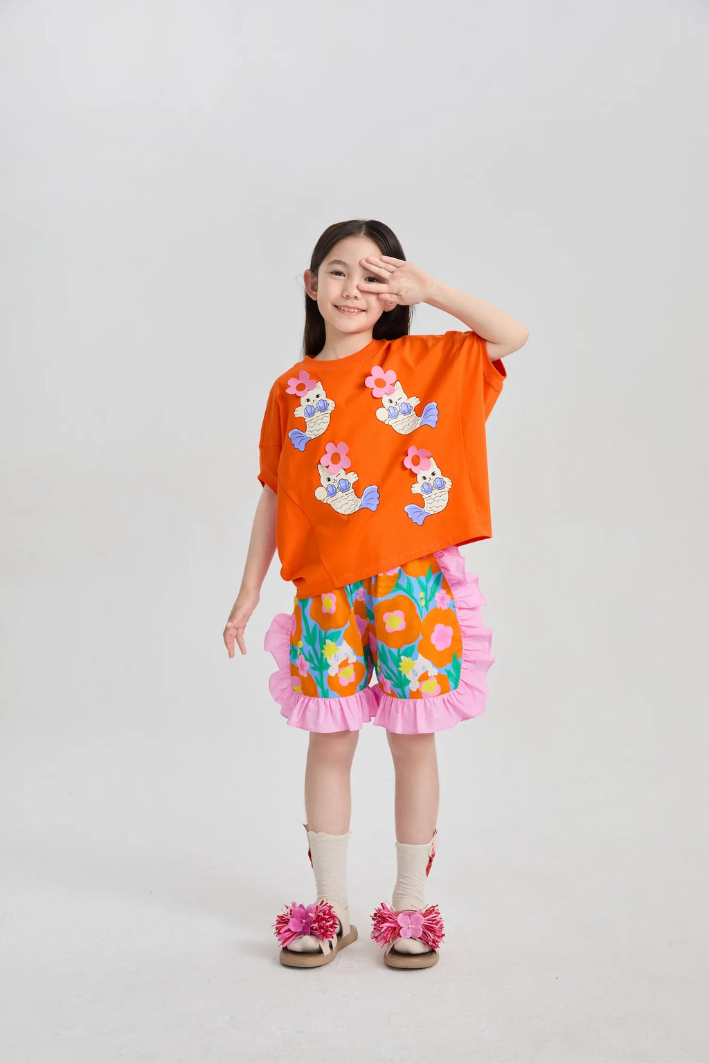 Poco Blush Mer-Cat Bat-Wing Tee