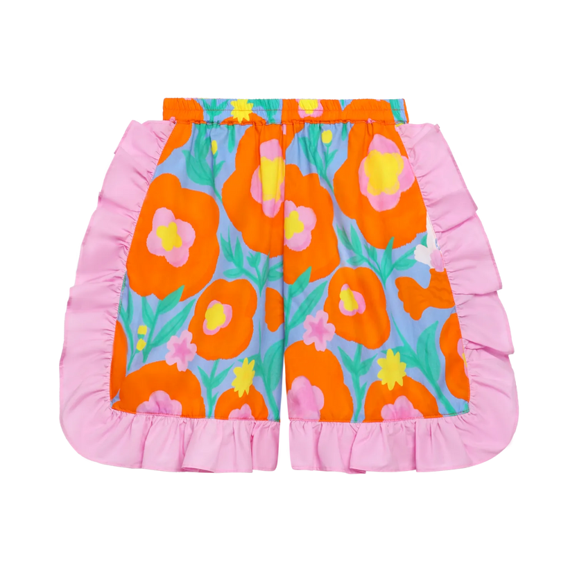 Mer-Cat Hibiscus Flounce Shorts by Poco Blush