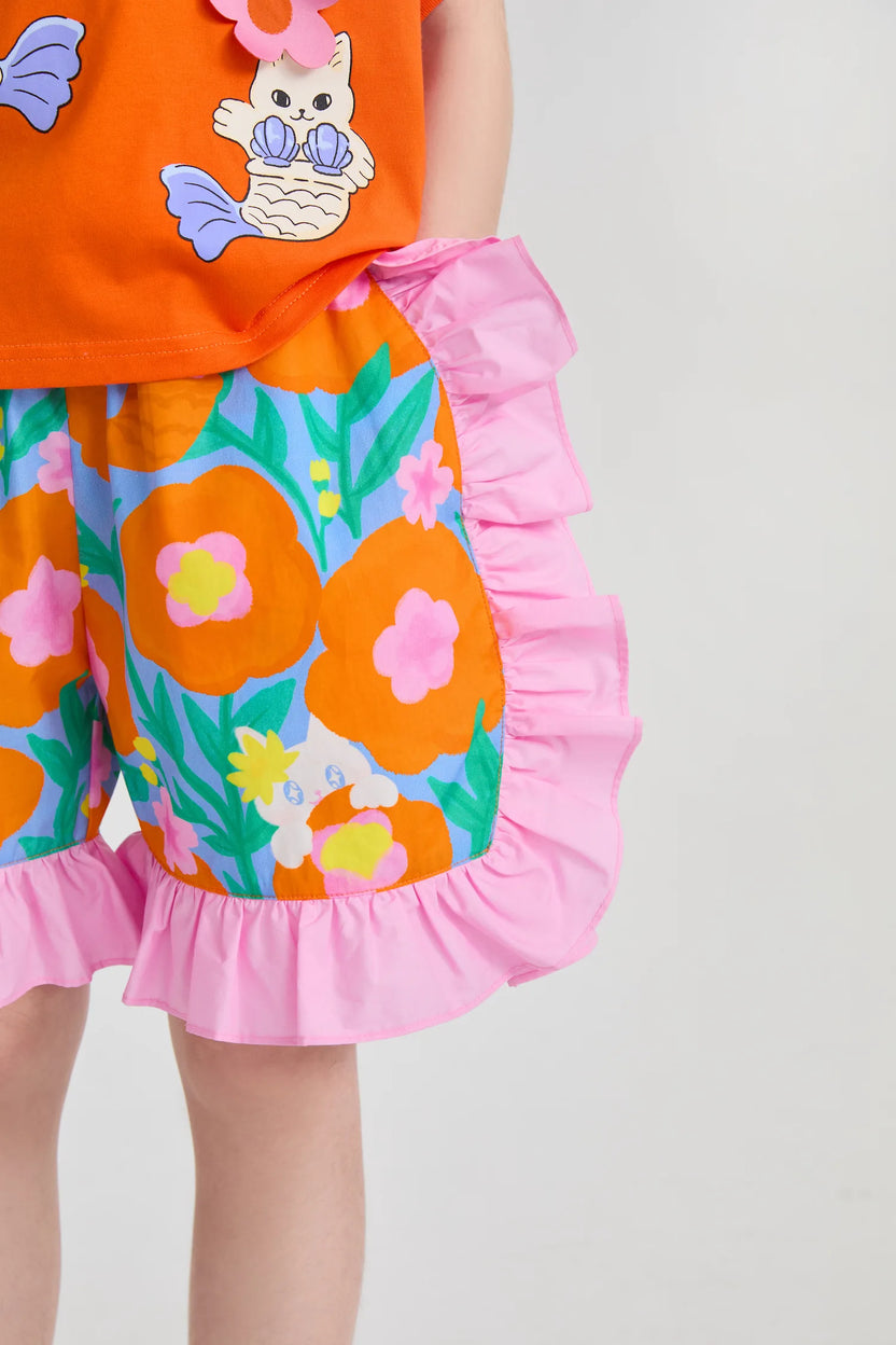 Mer-Cat Hibiscus Flounce Shorts by Poco Blush, image 11