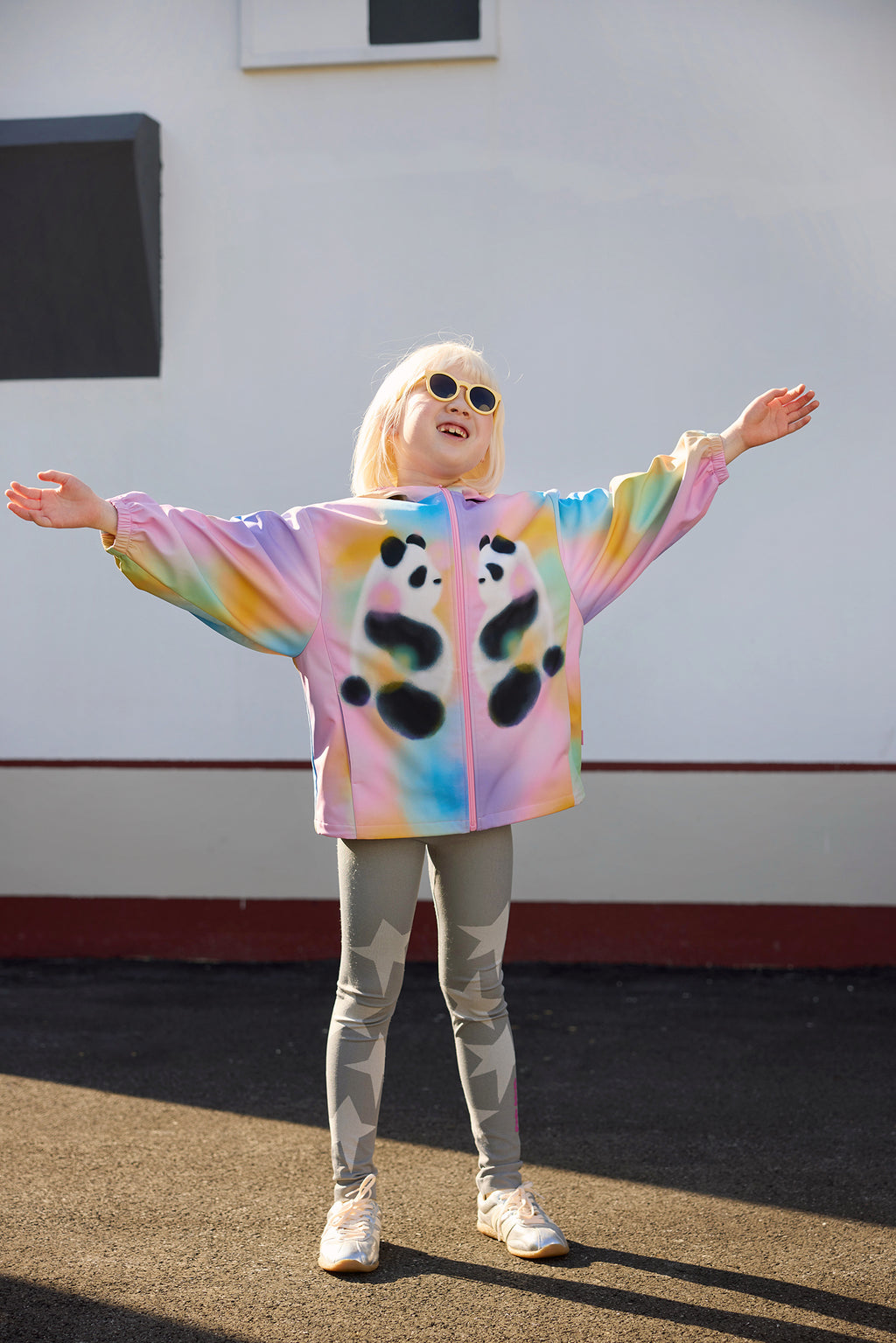 Ink-Wash Print Fleece-Lined Jacket — Ink-Wash Pink; worn view; other styled garments and accessories are not included