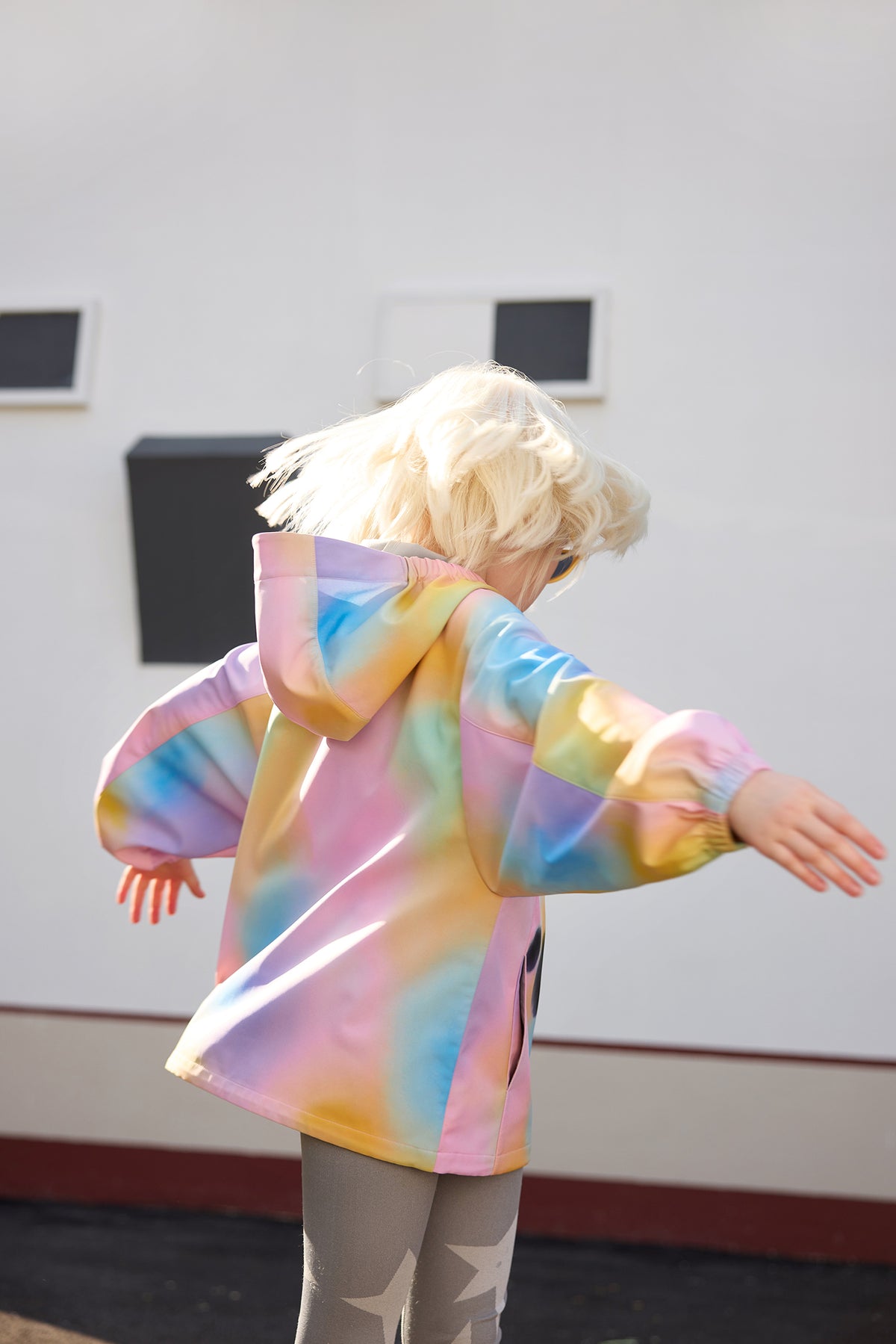 Ink-Wash Print Fleece-Lined Jacket — Ink-Wash Pink; worn view; other styled garments and accessories are not included