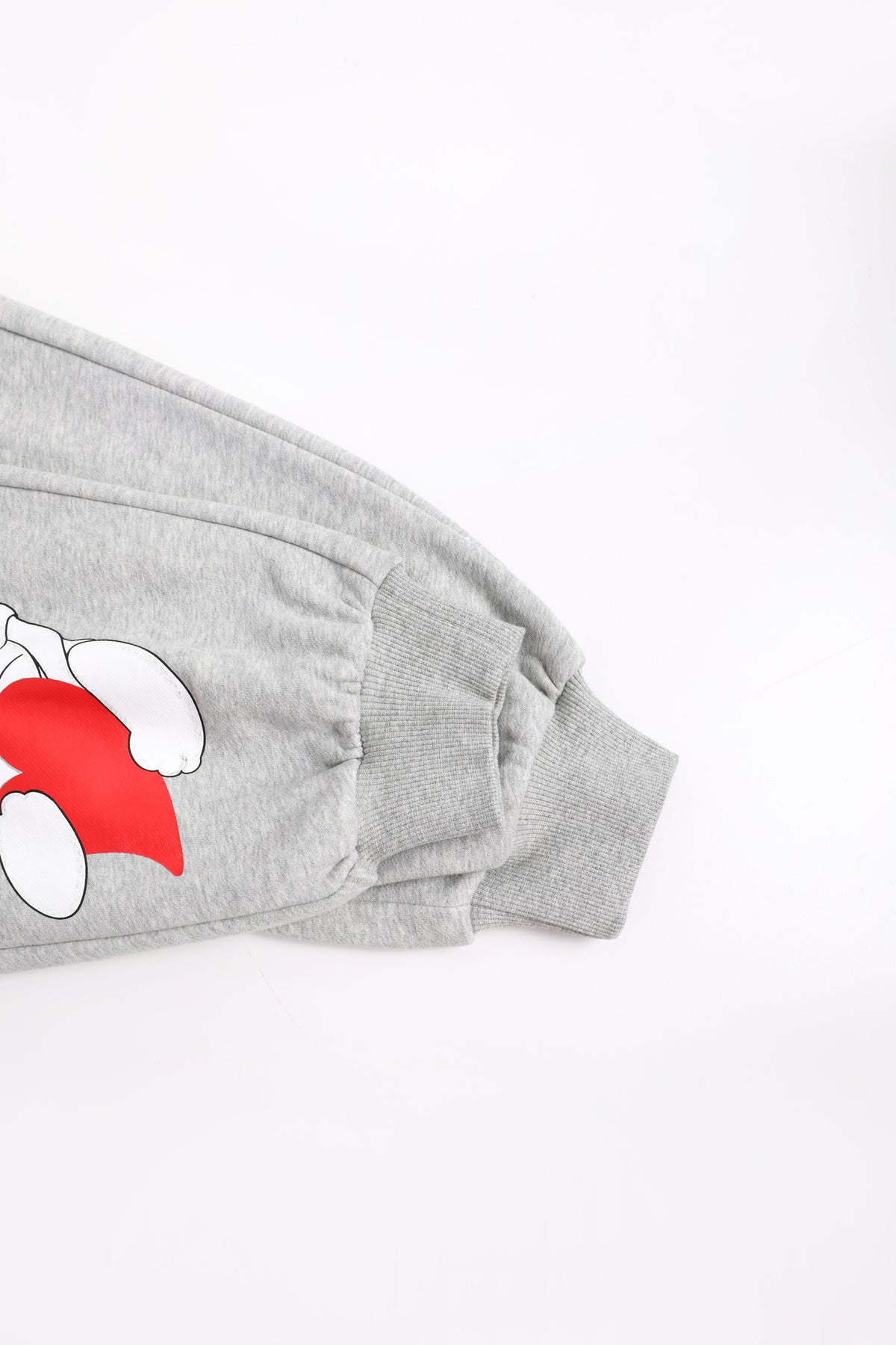 Hide-and-Seek Cat Joggers — Pencil Grey; construction and decoration detail