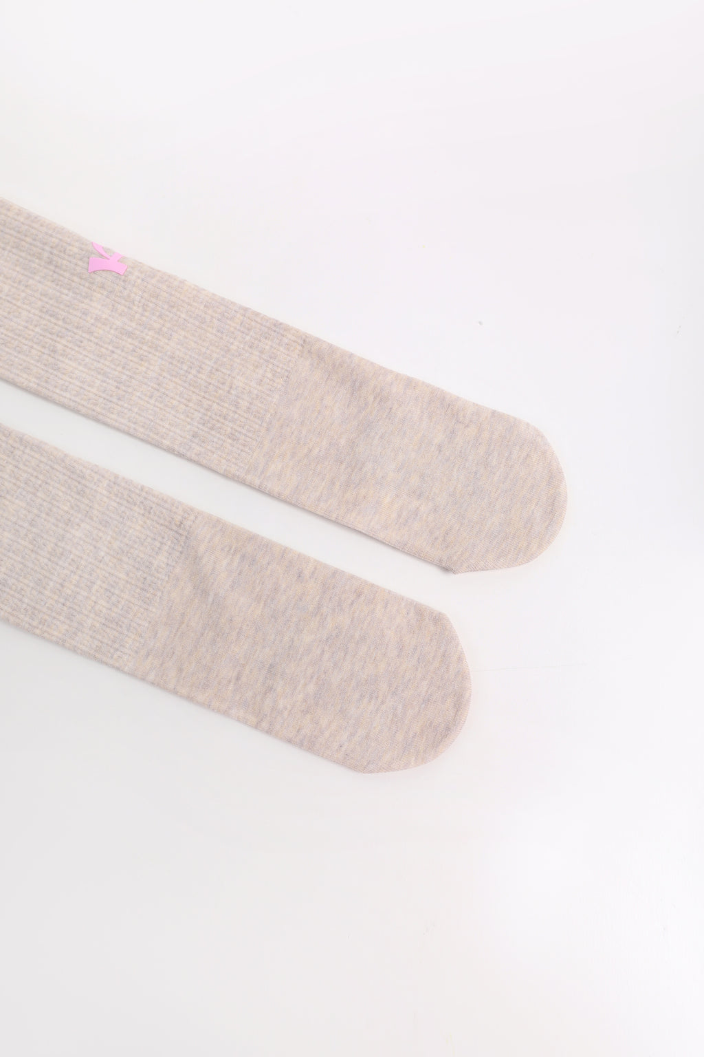 Fleece-Feel Knit Tights — Cheese Yellow; construction and decoration detail