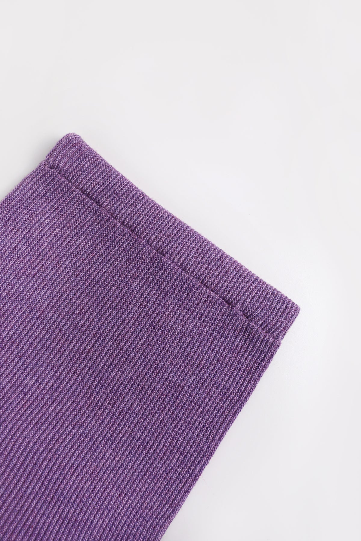 Moon Garden Flower Knit Skirt — Taro Purple; construction and decoration detail