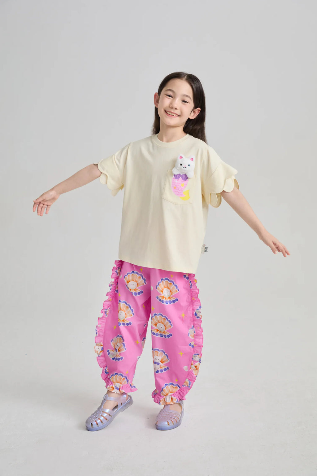 Poco Blush Mermaid Cat Plush Doll Tee